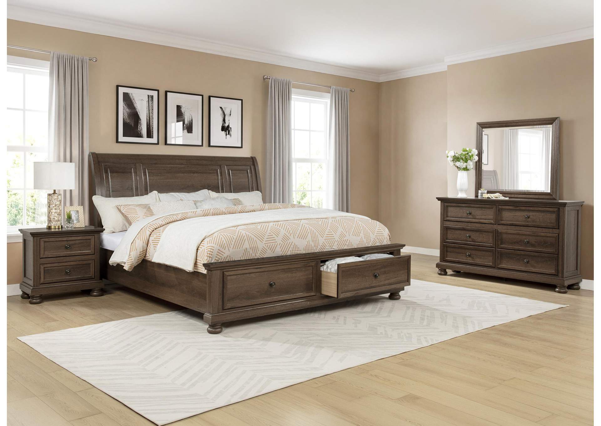 CLARIBELLE KING STORAGE BED HB - BROWN image 5