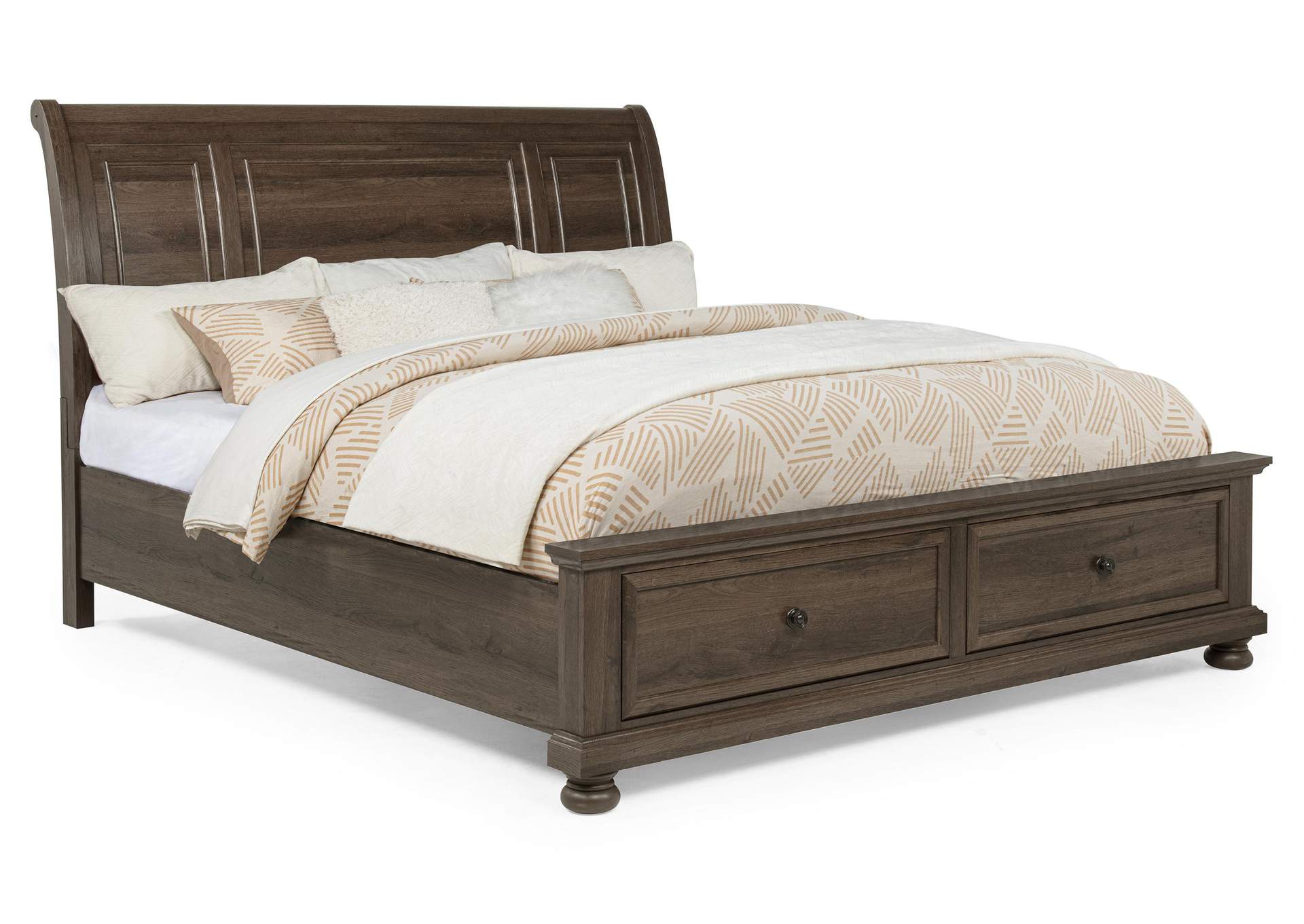 CLARIBELLE KING STORAGE BED HB - BROWN image 1