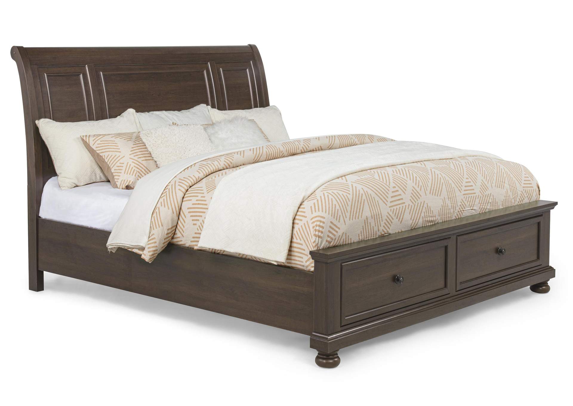 CLARIBELLE QUEEN STORAGE BED HB - BROWN image 1