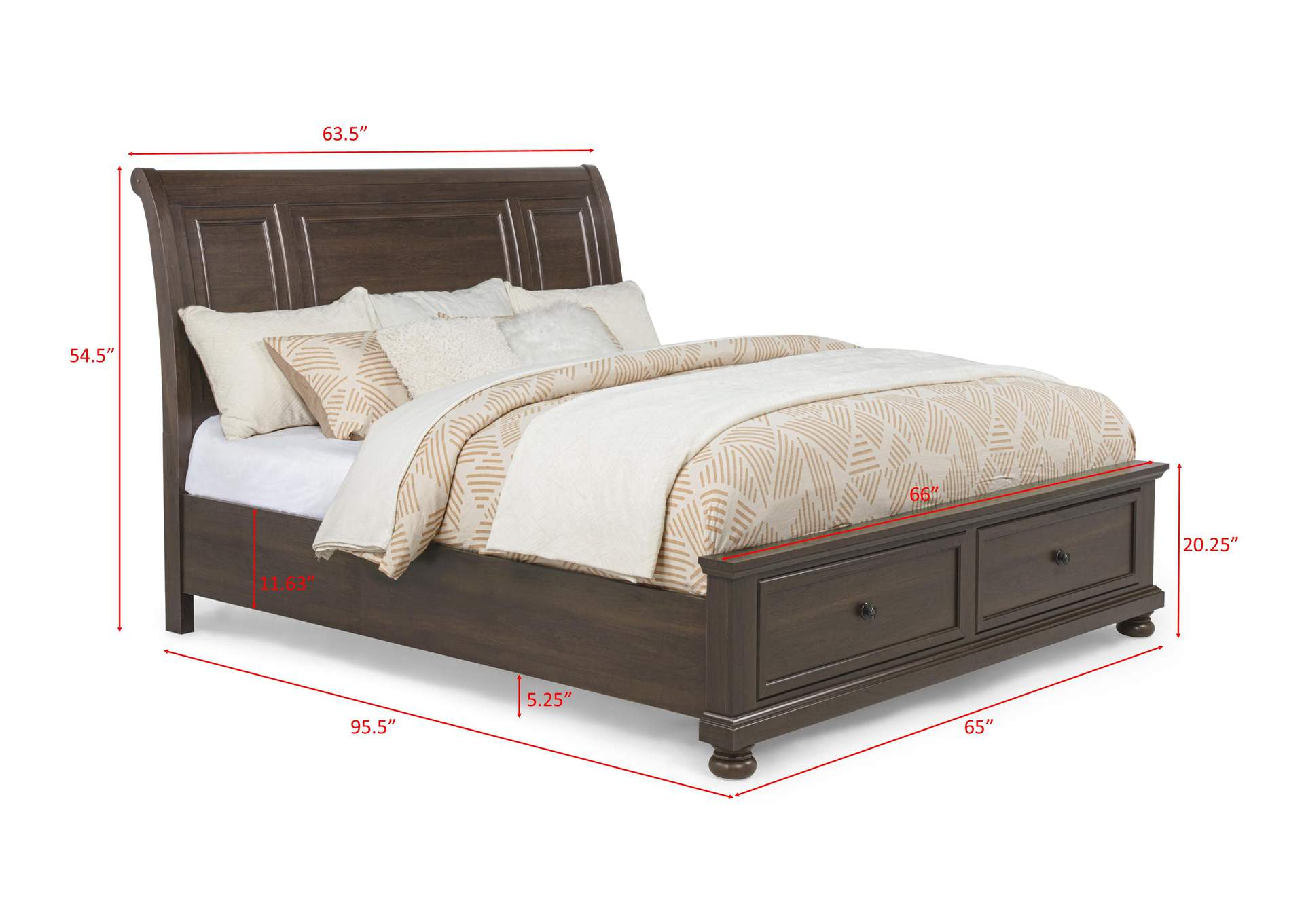 CLARIBELLE QUEEN STORAGE BED HB - BROWN image 5