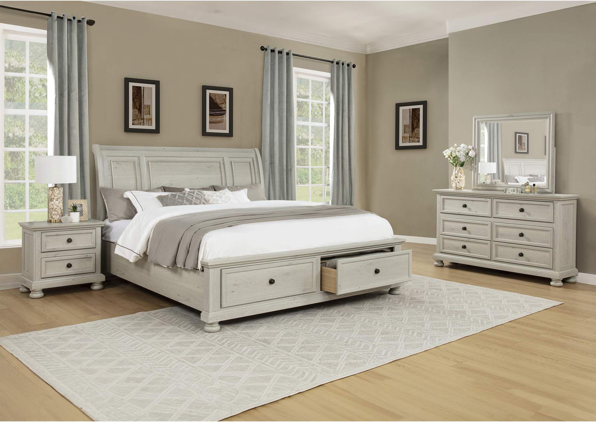 CLARIBELLE KING 4-PIECE BEDROOM SET - WHITE image 9