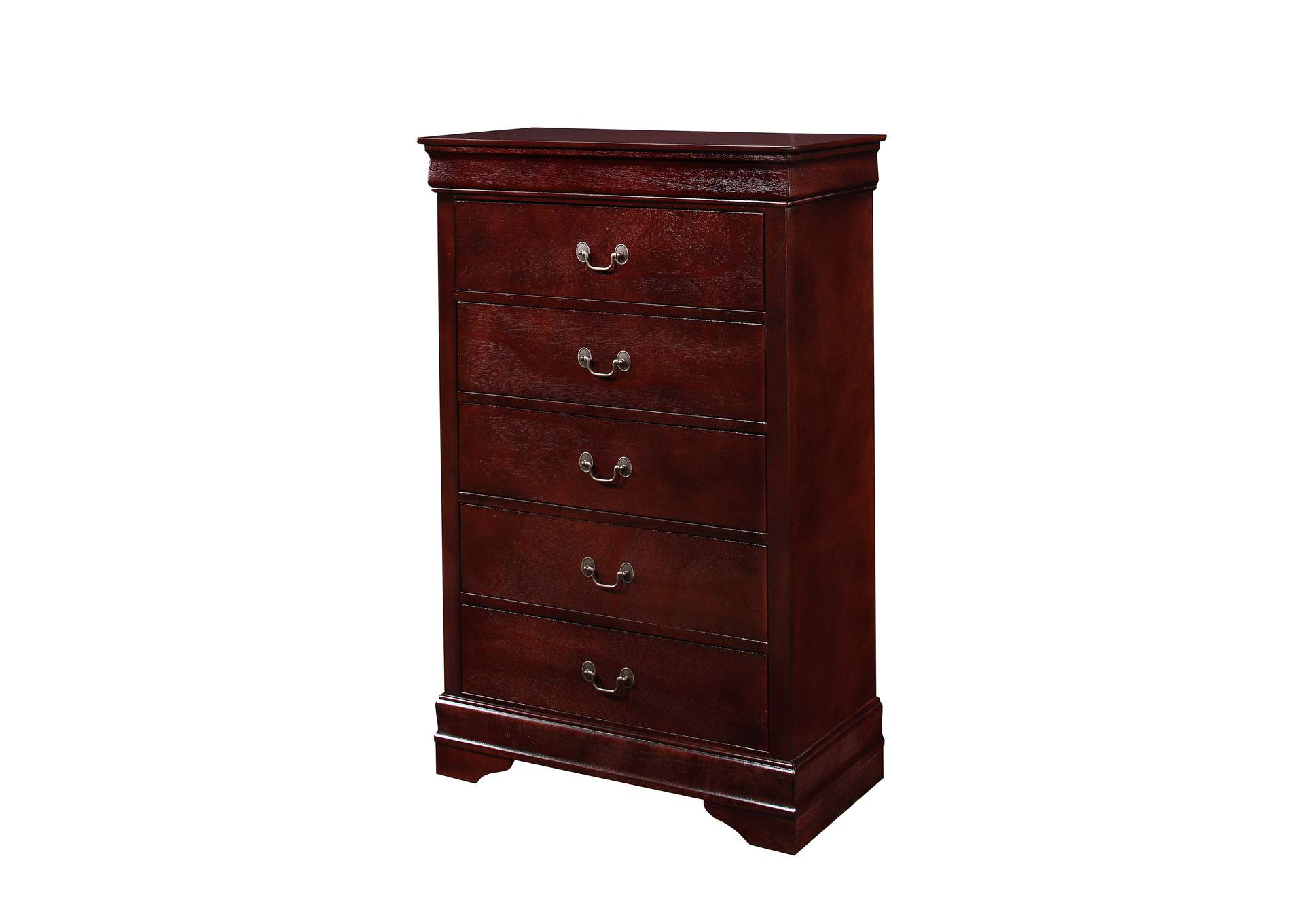 Louis Philip 5 Drawer Chest Cherry image 1