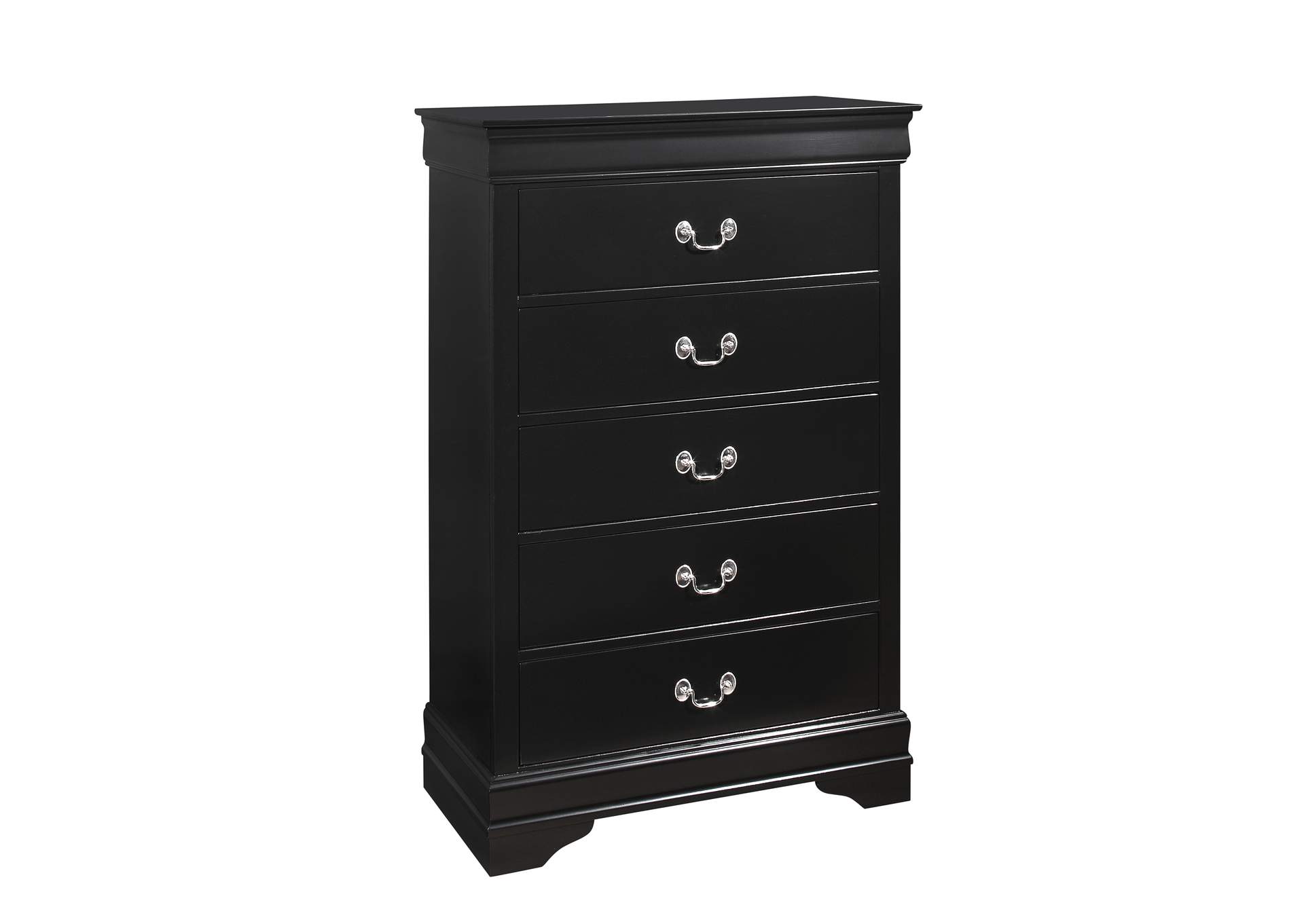 Louis Philip 5 Drawer Chest Black image 1