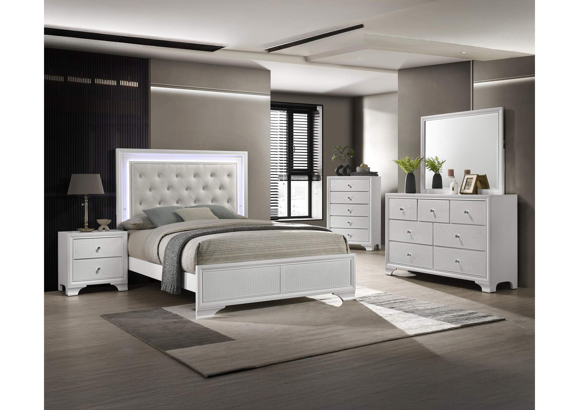 LYSSA QUEEN 5-PIECE BEDROOM SET - FROST image 8