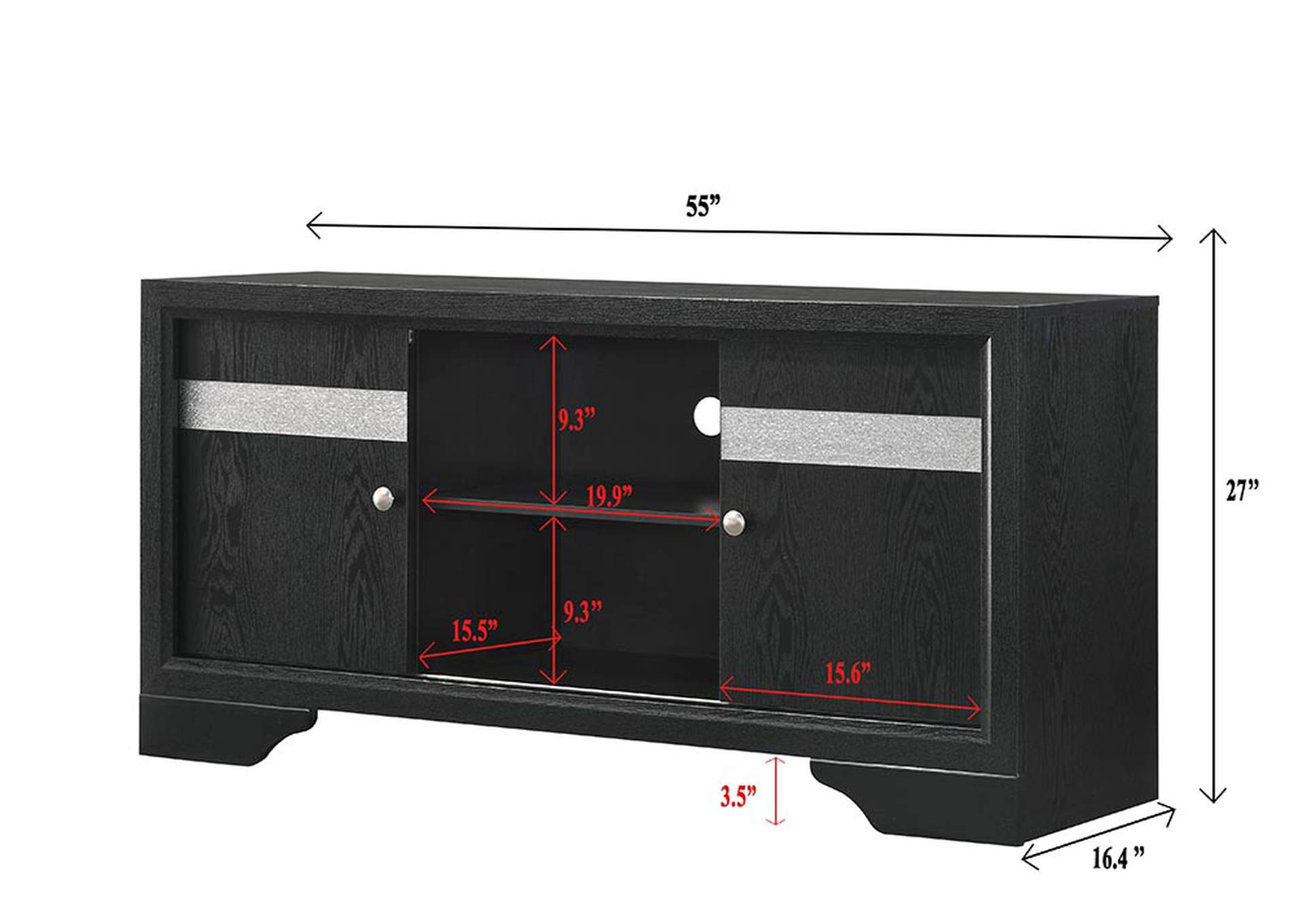 Regata Tv Stand Black - Silver image 11