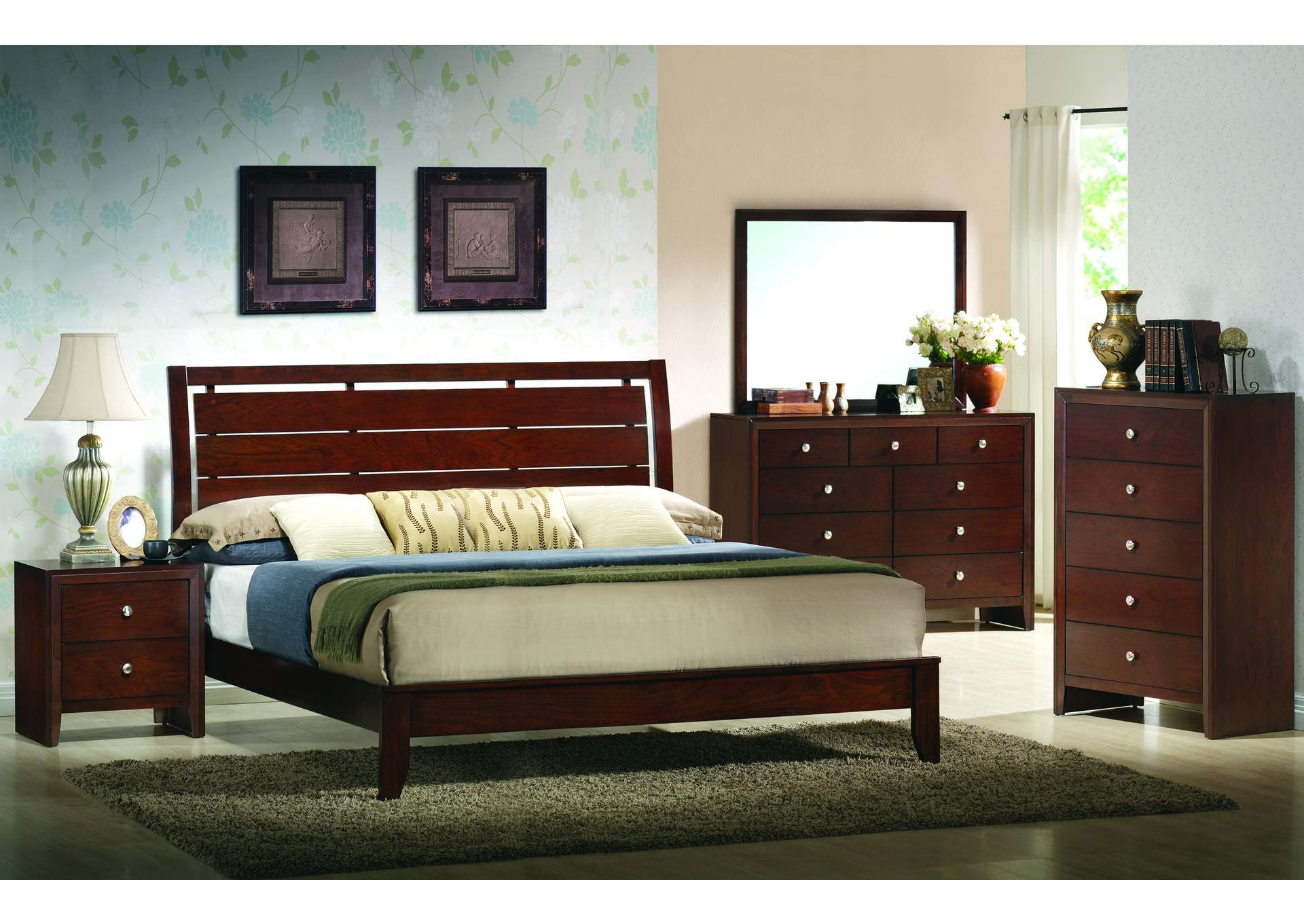 Evan California King Bed W/ Dresser, Mirror, Nightstand image 1