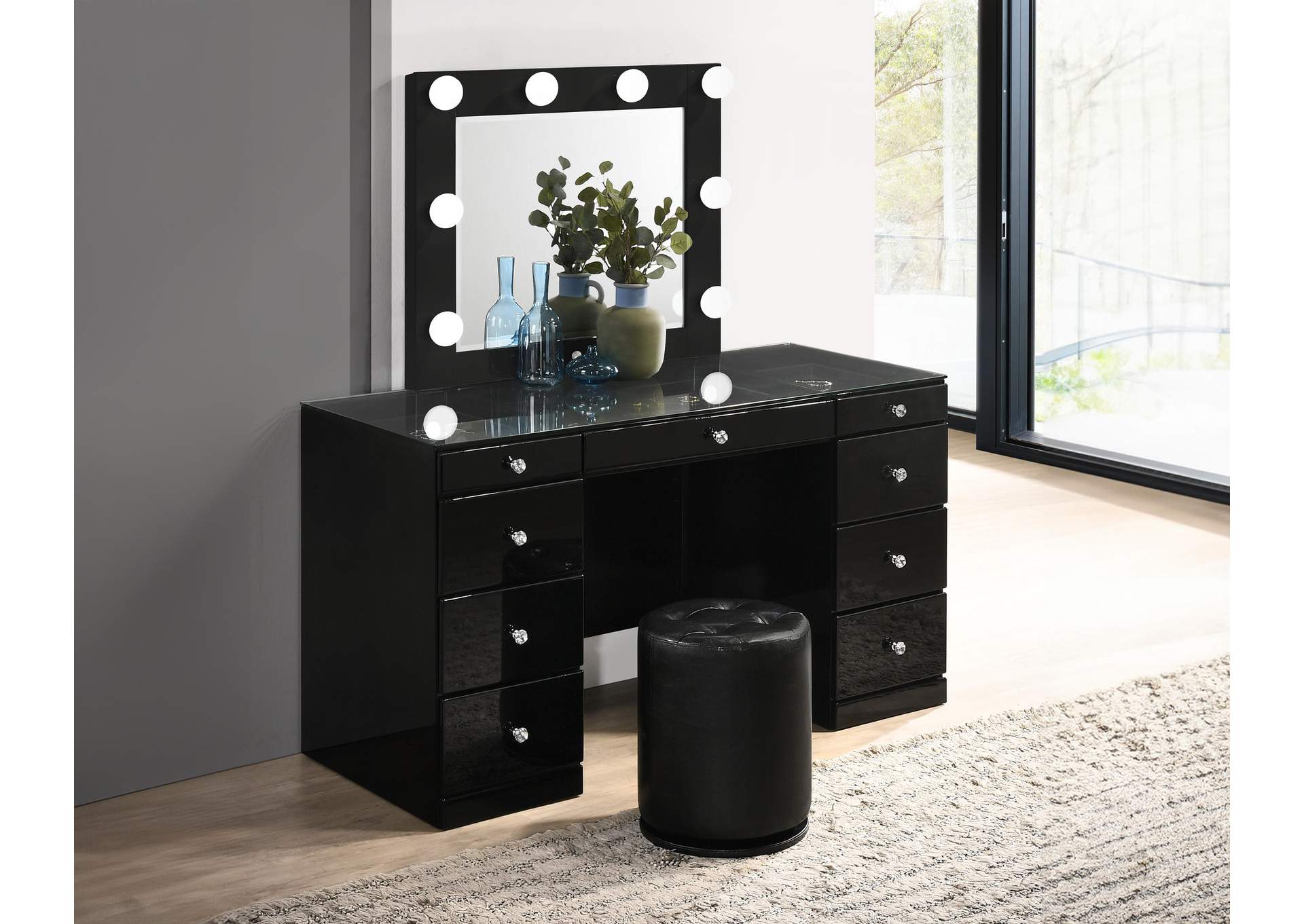 MORGAN ROUND SWIVEL STOOL - BLACK image 3
