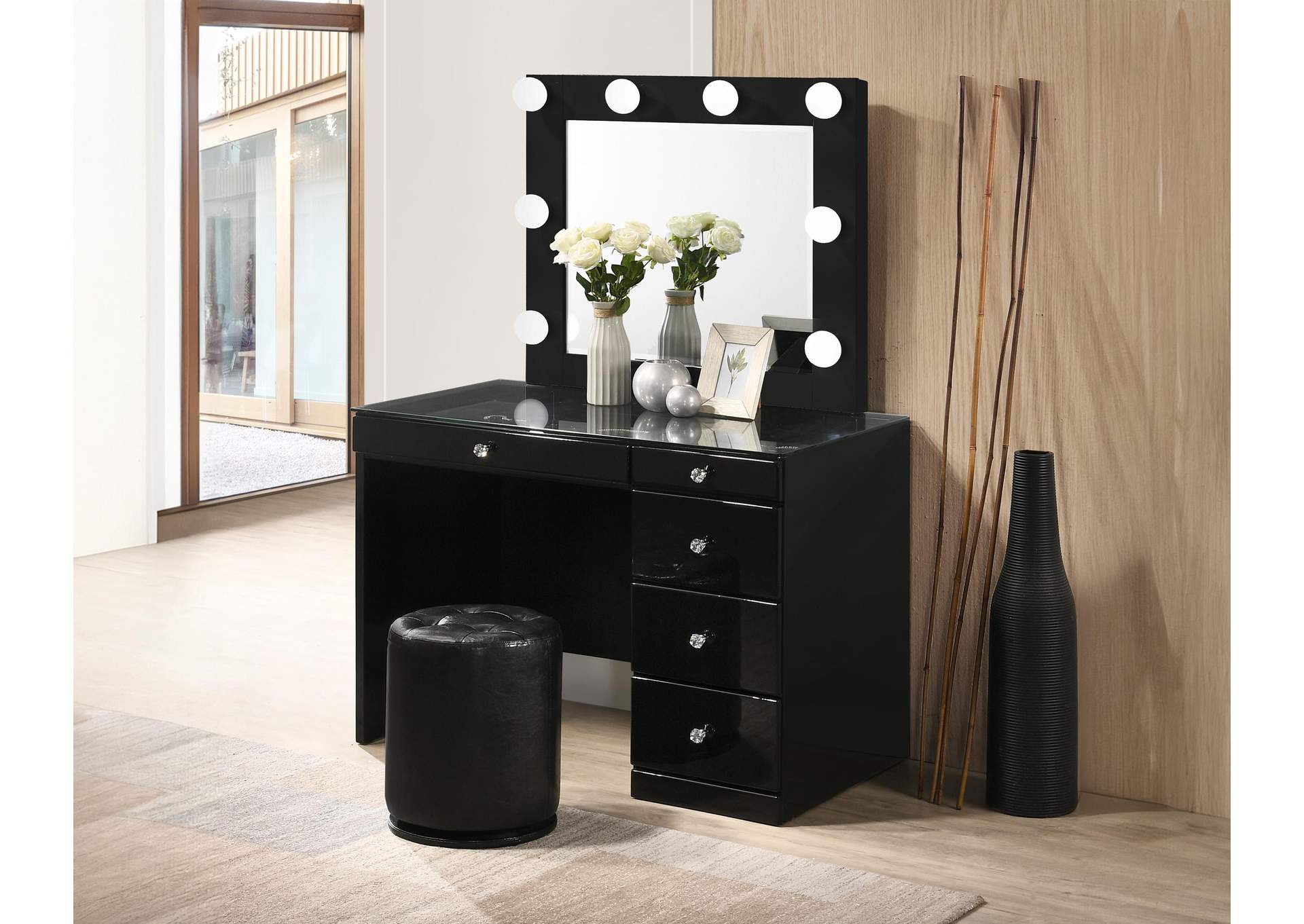 MORGAN ROUND SWIVEL STOOL - BLACK image 6