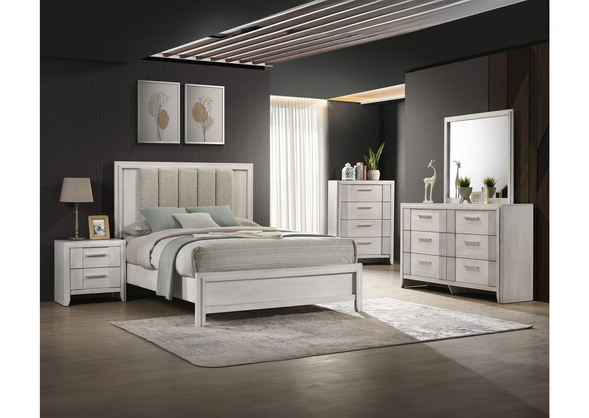 CARLTON CHEST - WHITE AND MIST image 3