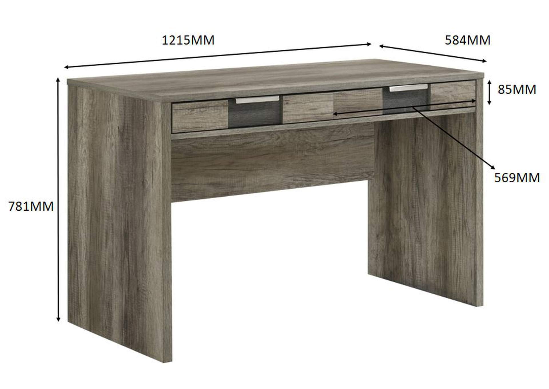 RANGLEY WRITING DESK GRAY/BROWN image 7