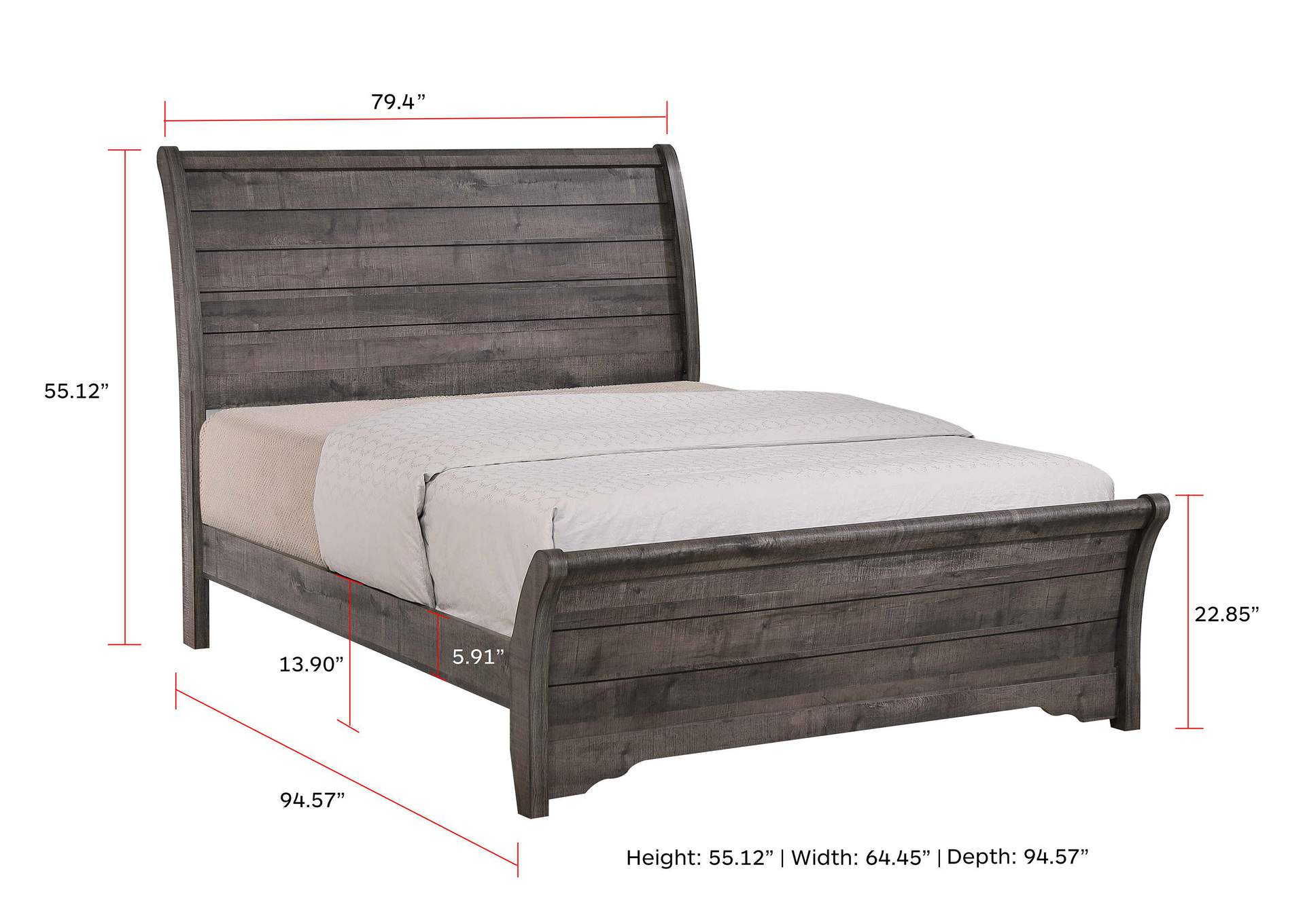 CORALEE CALIFORNIA KING CALIFORNIA KING BED - GRAY image 2
