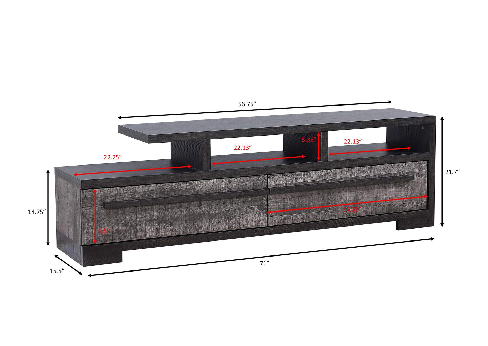 REMINGTON TV STAND - GRAY AND EBONY image 5