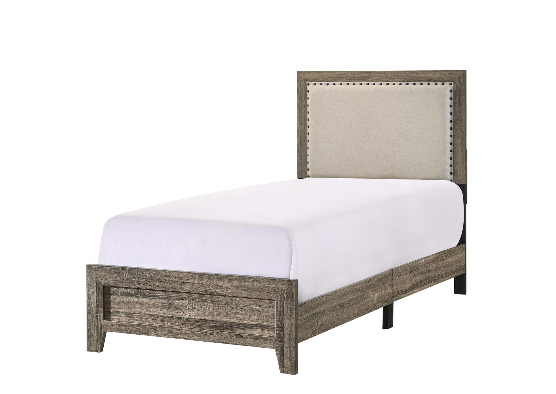 MILLIE UPHOLSTERY BED ONE BOX - GRAY image 1