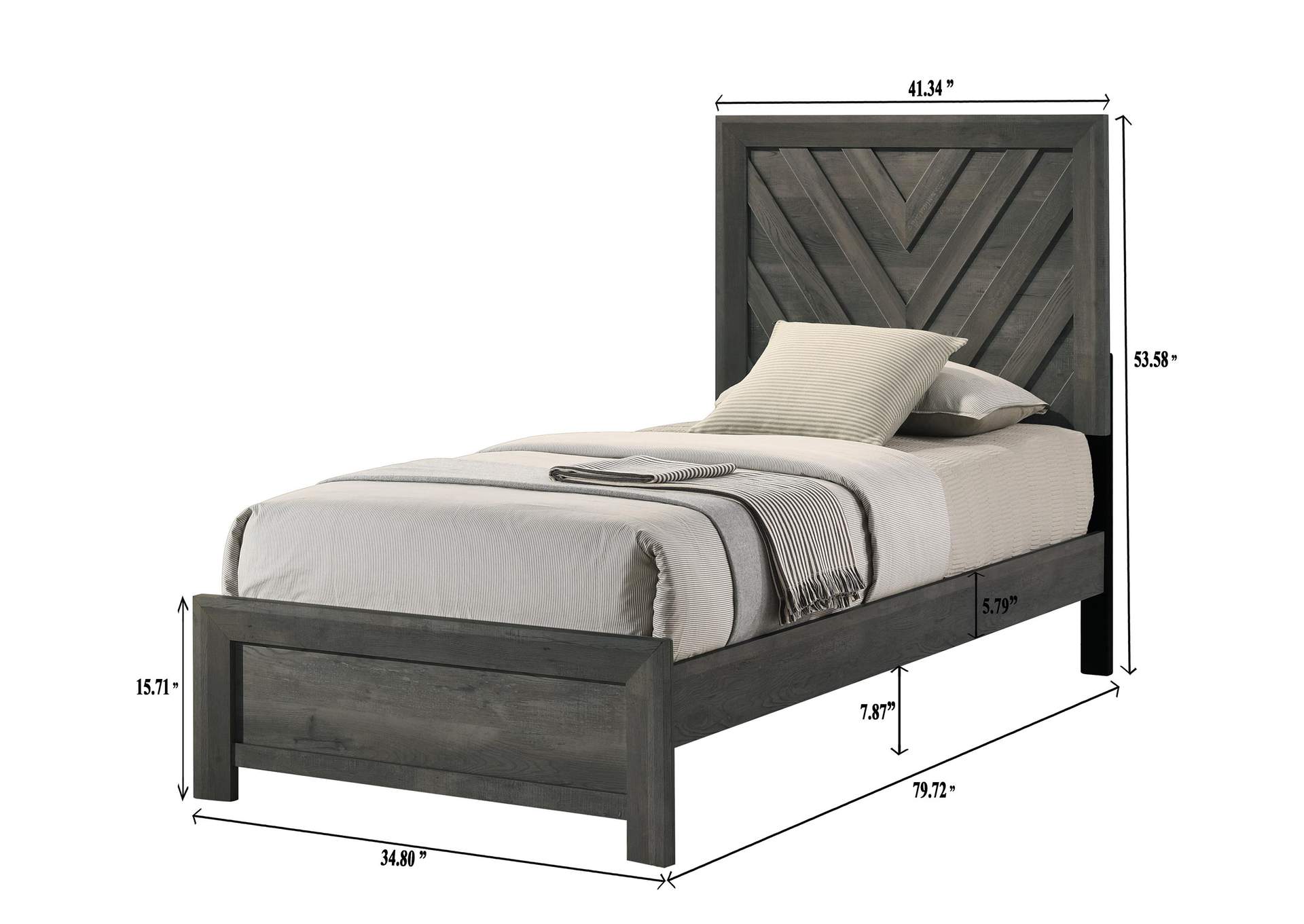VALOR TWIN 5-PIECE BEDROOM SET - GRAY image 10