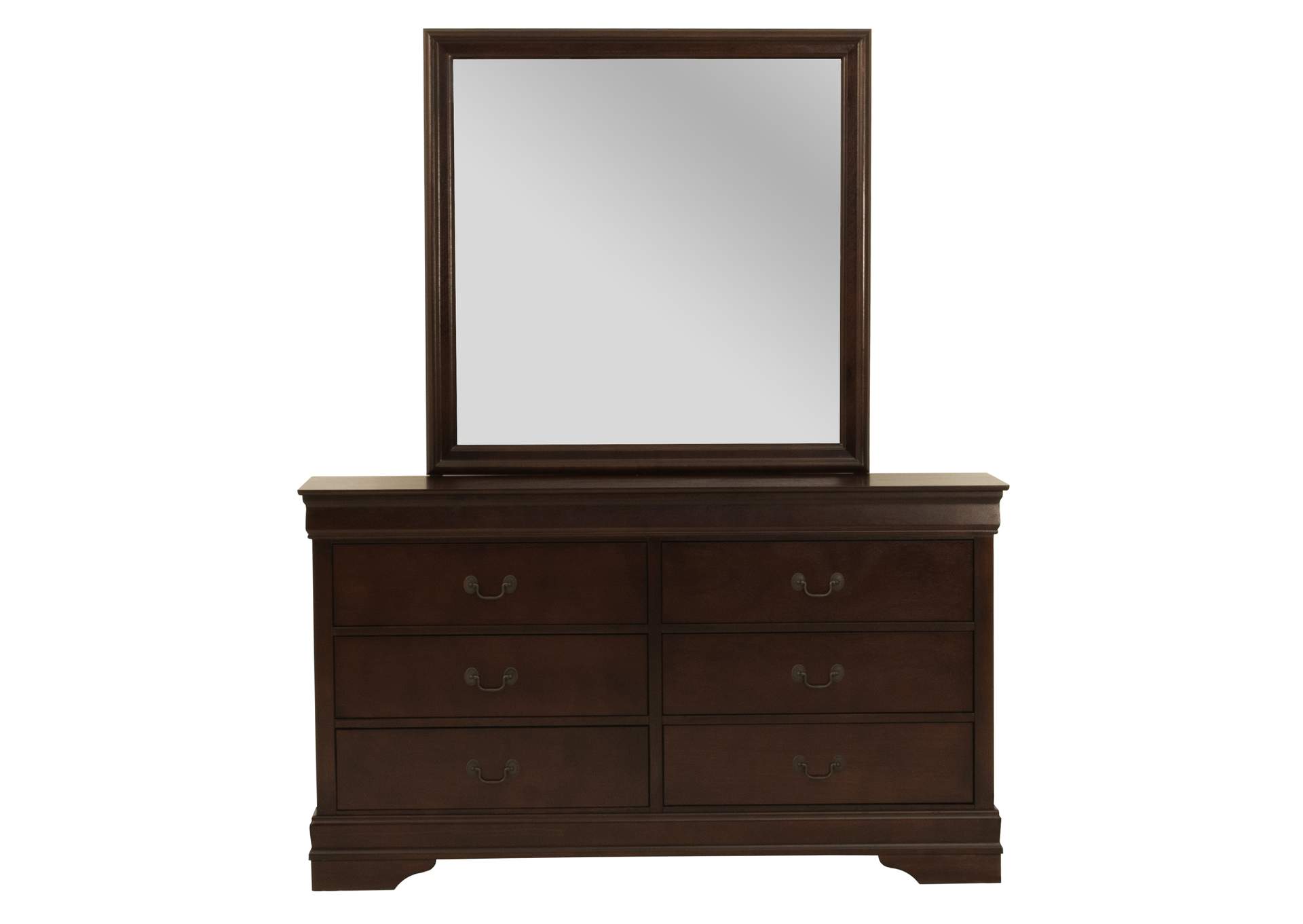 Louis Philip 6 Drawer Dresser Cherry image 1