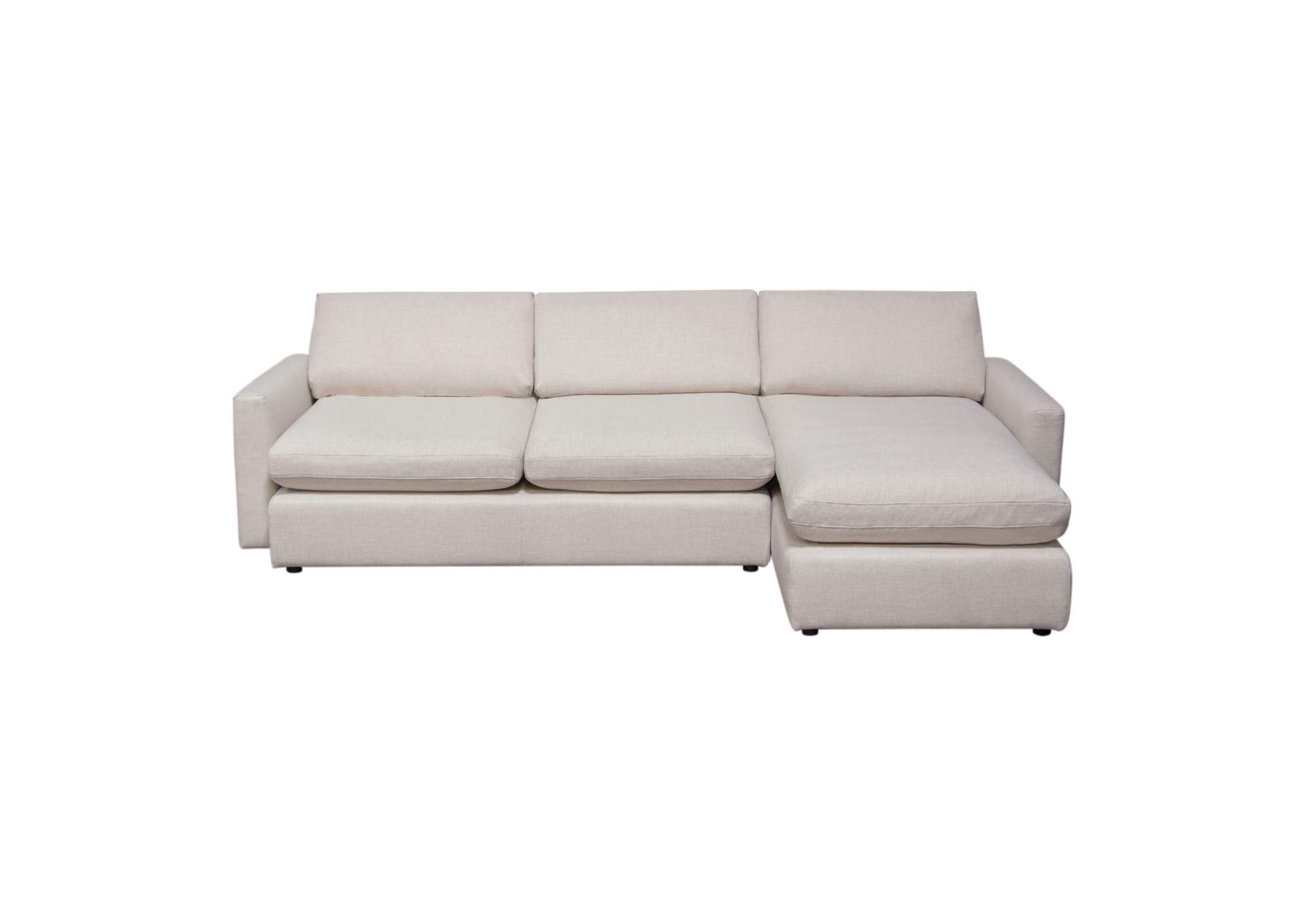 Arcadia 2pc Reversible Chaise Sectional W/ Feather Down Seating In Cream Fabric image 23