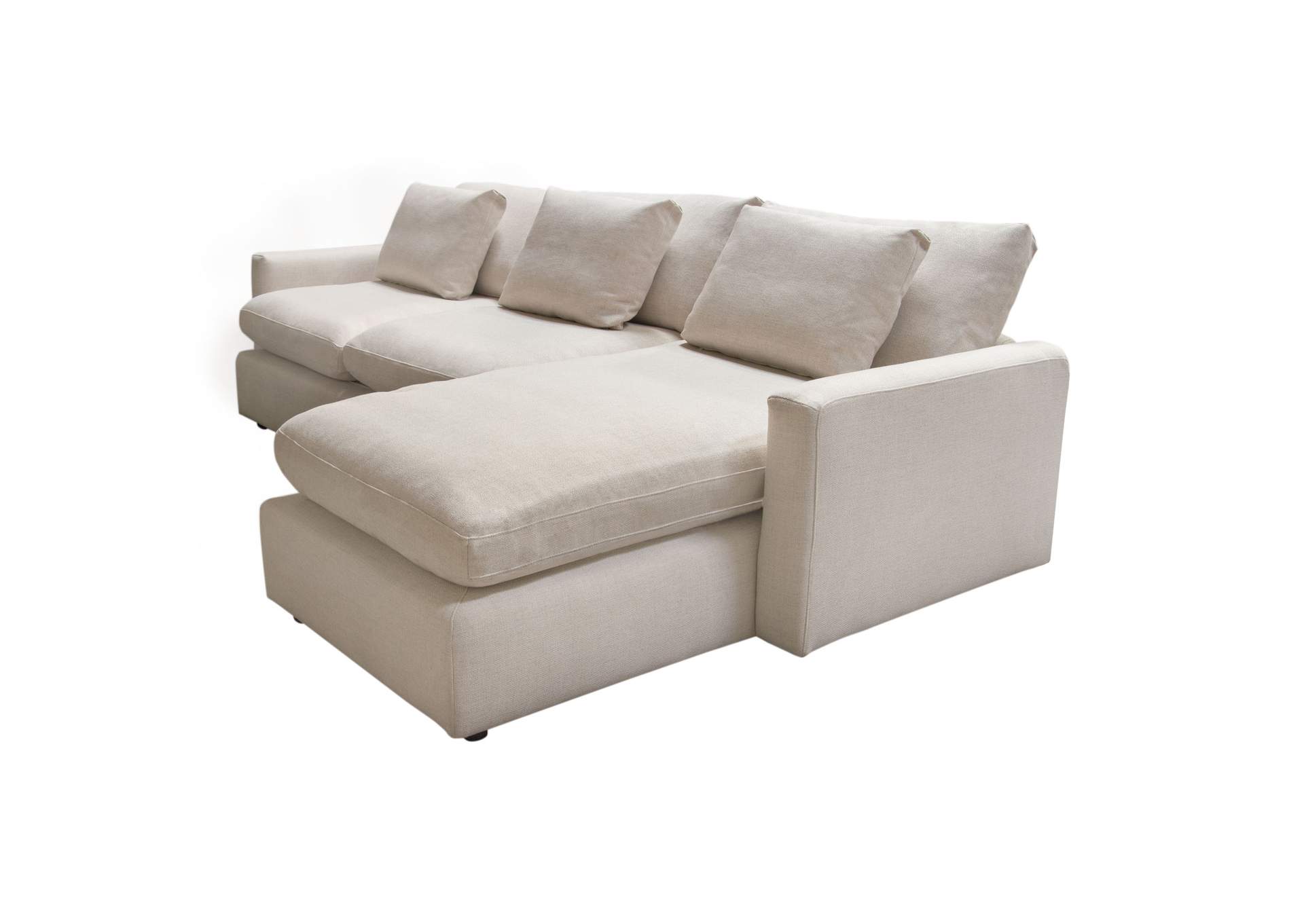 Arcadia 2pc Reversible Chaise Sectional W/ Feather Down Seating In Cream Fabric image 22