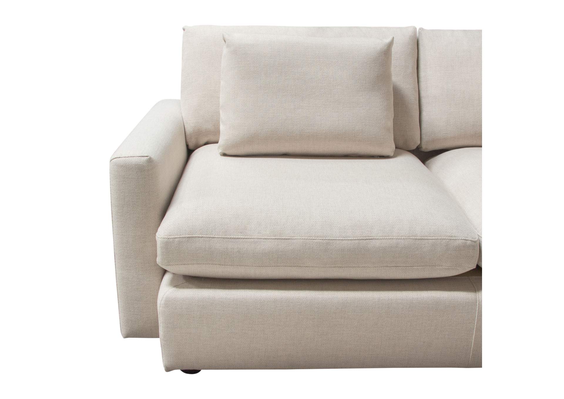 Arcadia 2pc Reversible Chaise Sectional W/ Feather Down Seating In Cream Fabric image 21