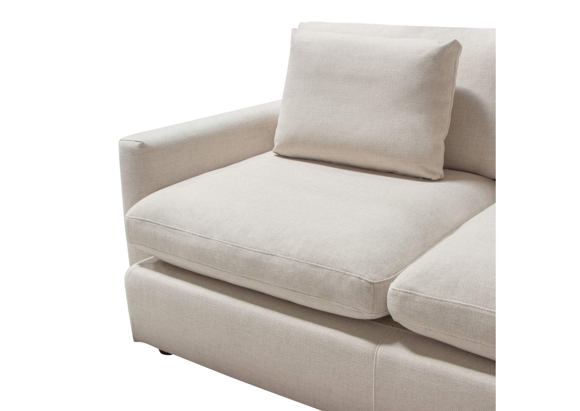 Arcadia 2pc Reversible Chaise Sectional W/ Feather Down Seating In Cream Fabric image 20