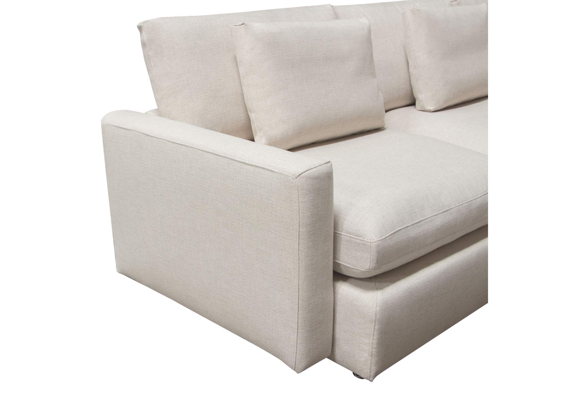 Arcadia 2pc Reversible Chaise Sectional W/ Feather Down Seating In Cream Fabric image 19