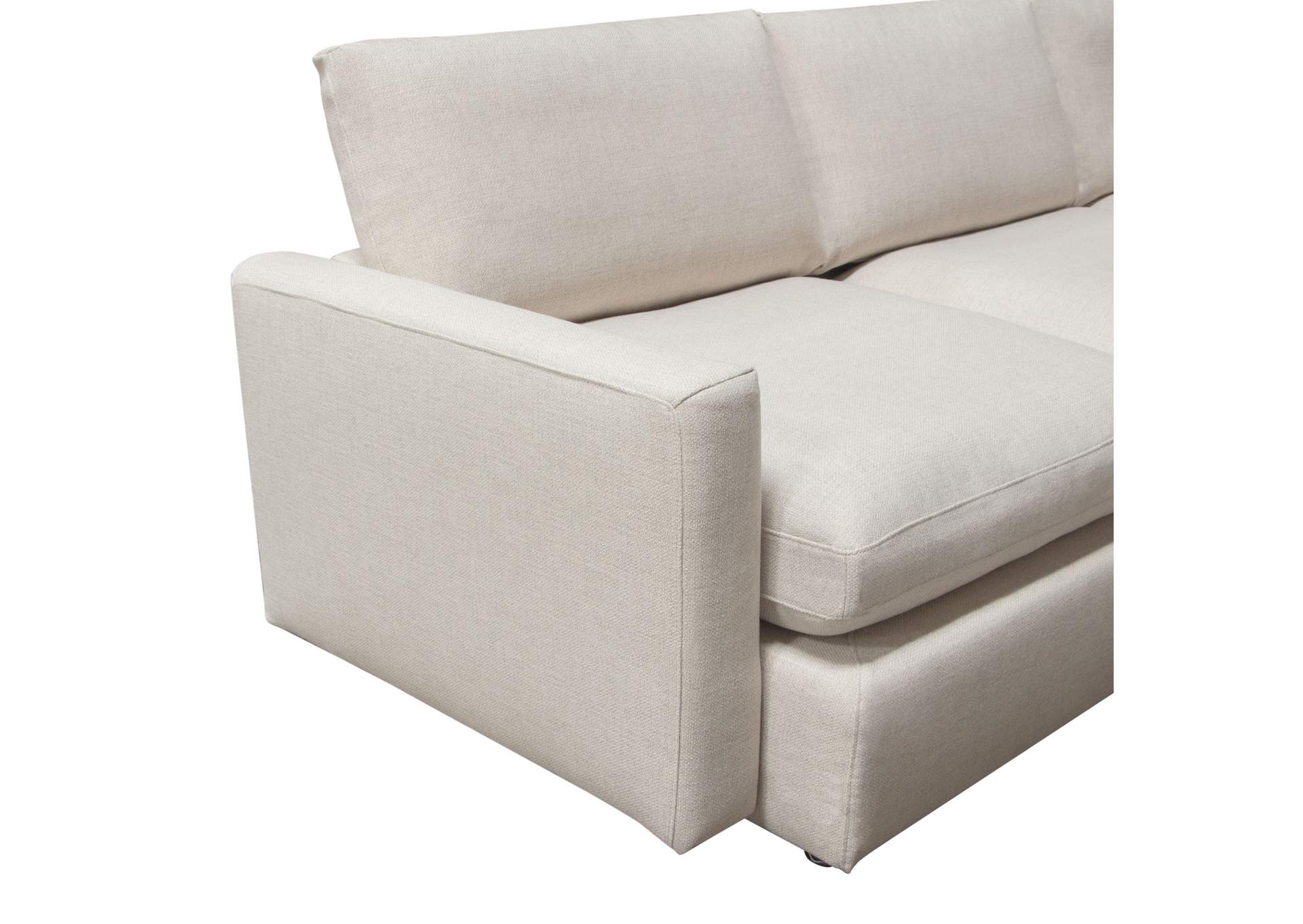 Arcadia 2pc Reversible Chaise Sectional W/ Feather Down Seating In Cream Fabric image 18