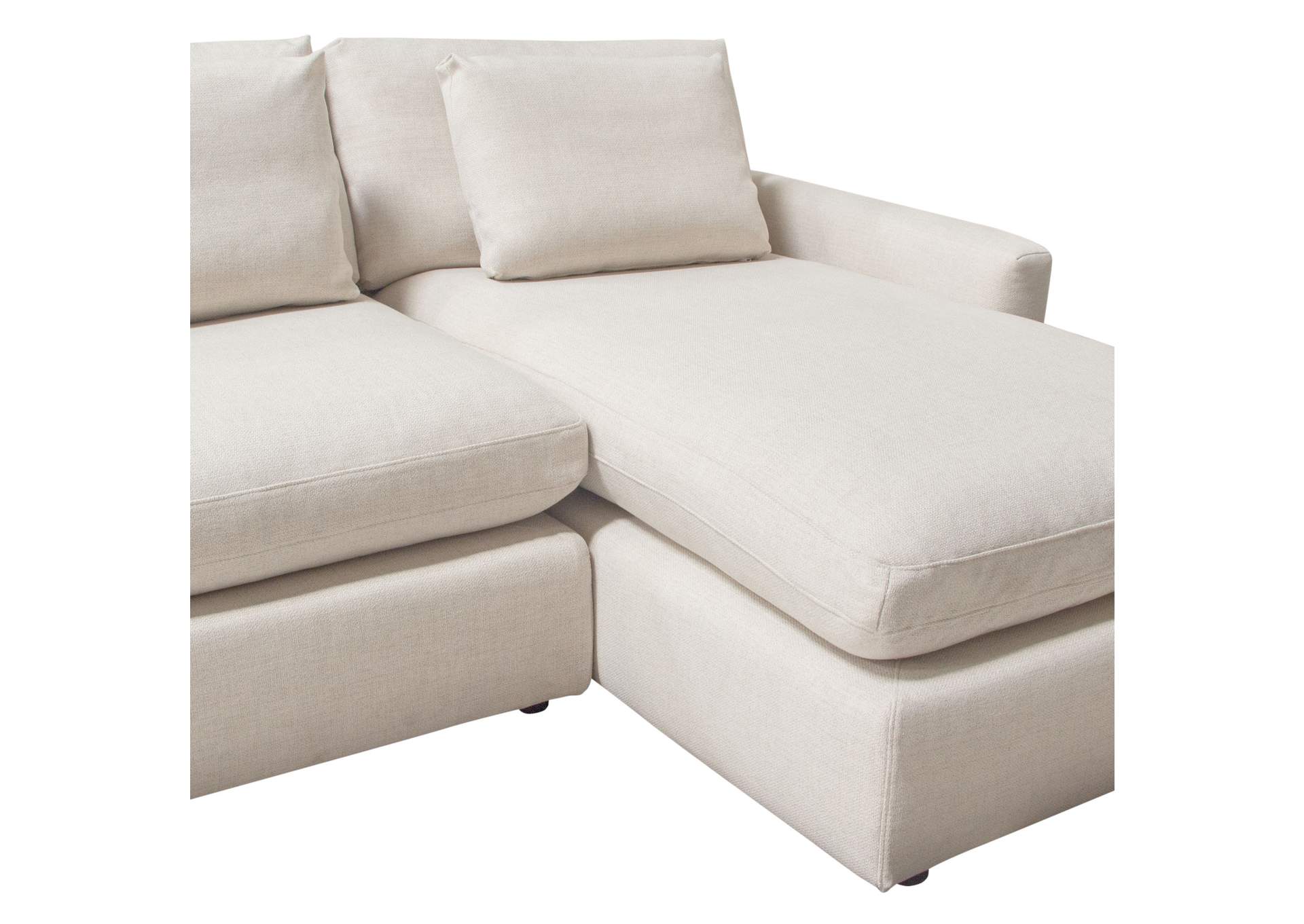 Arcadia 2pc Reversible Chaise Sectional W/ Feather Down Seating In Cream Fabric image 17