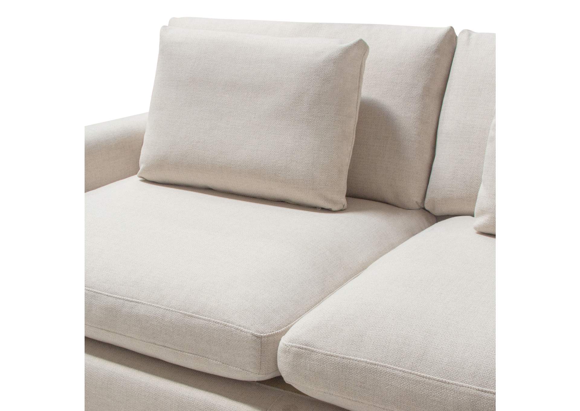 Arcadia 2pc Reversible Chaise Sectional W/ Feather Down Seating In Cream Fabric image 16