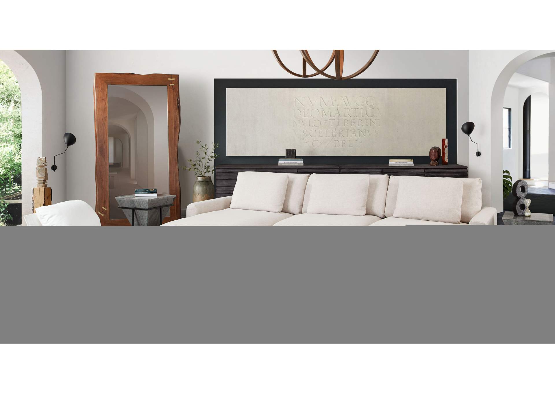 Arcadia 2pc Reversible Chaise Sectional W/ Feather Down Seating In Cream Fabric image 12