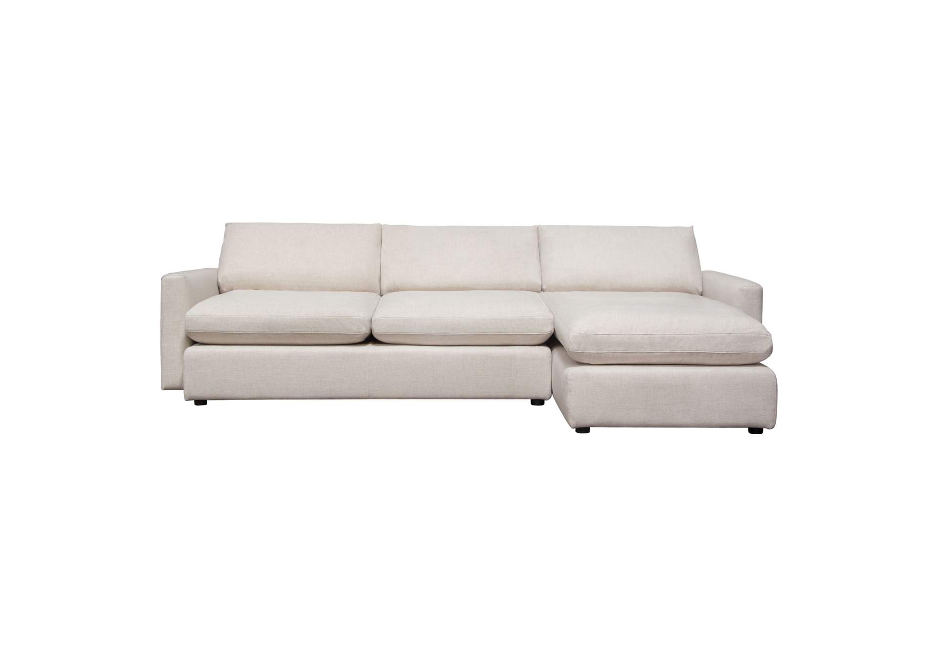 Arcadia 2pc Reversible Chaise Sectional W/ Feather Down Seating In Cream Fabric image 10