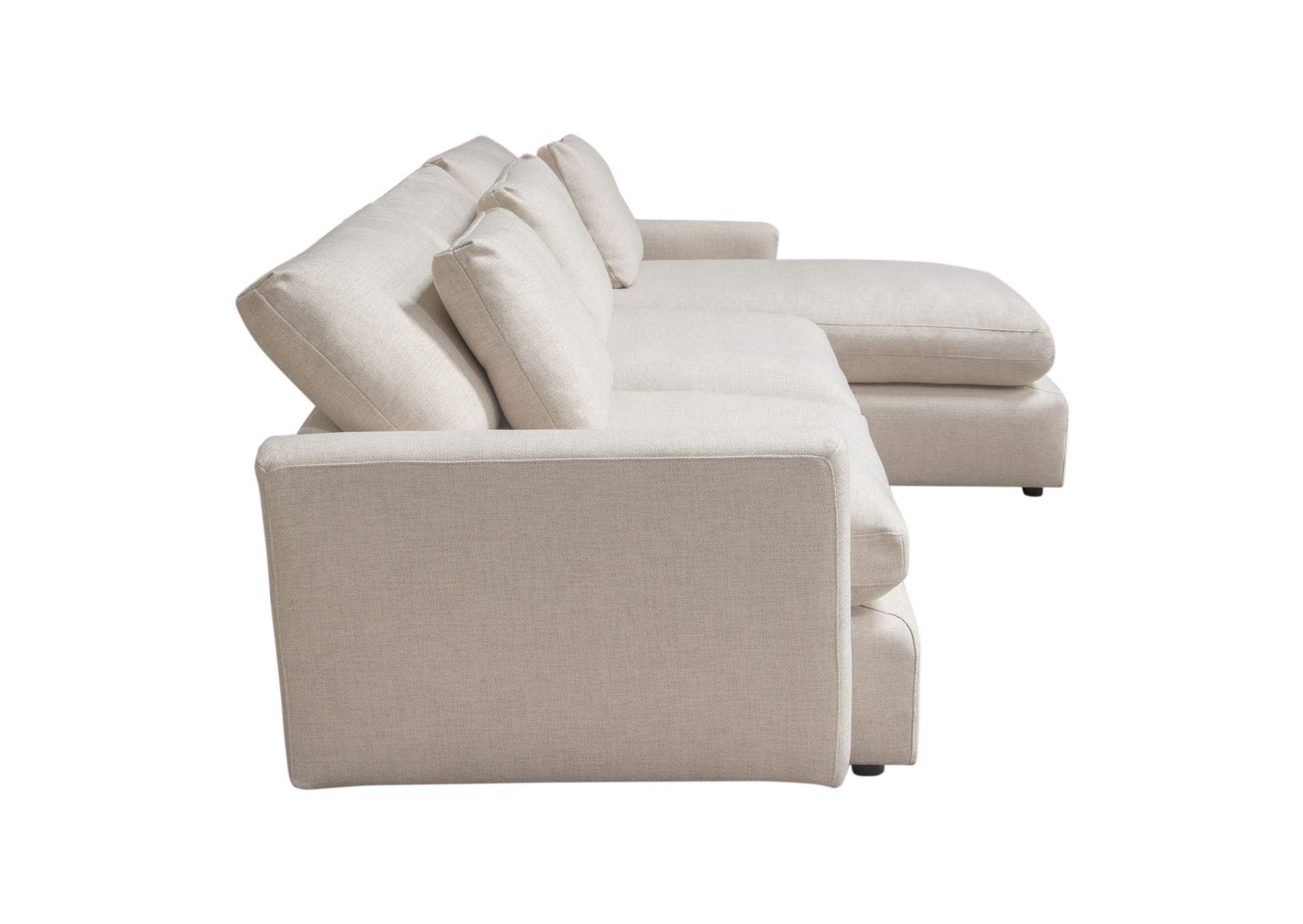 Arcadia 2pc Reversible Chaise Sectional W/ Feather Down Seating In Cream Fabric image 7