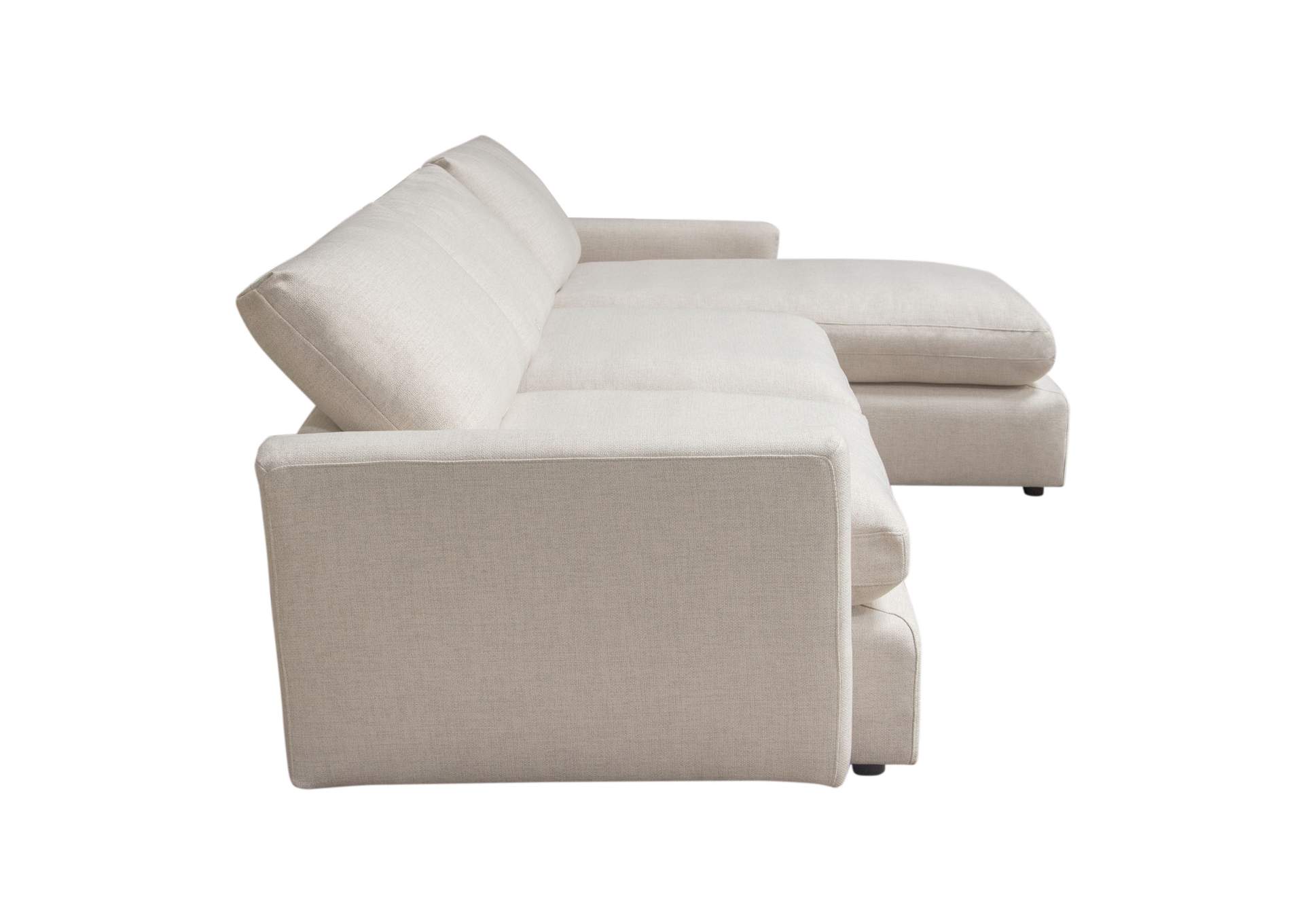 Arcadia 2pc Reversible Chaise Sectional W/ Feather Down Seating In Cream Fabric image 6