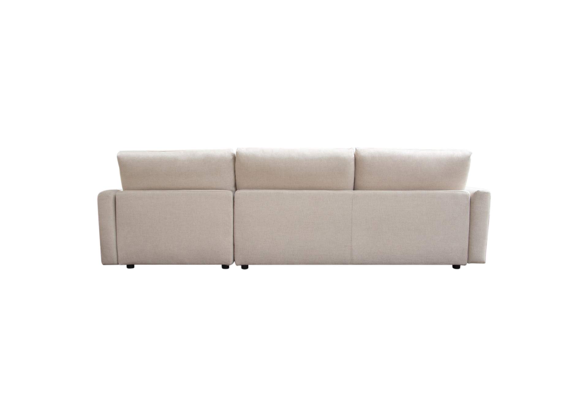 Arcadia 2pc Reversible Chaise Sectional W/ Feather Down Seating In Cream Fabric image 5