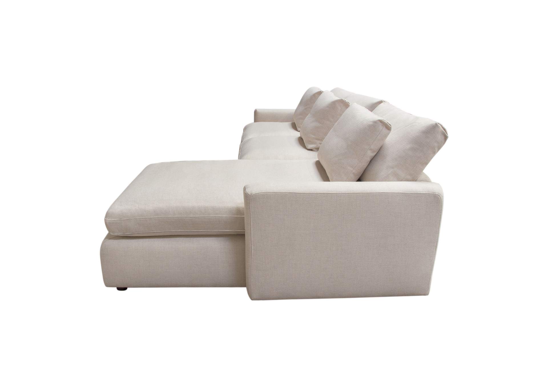 Arcadia 2pc Reversible Chaise Sectional W/ Feather Down Seating In Cream Fabric image 4