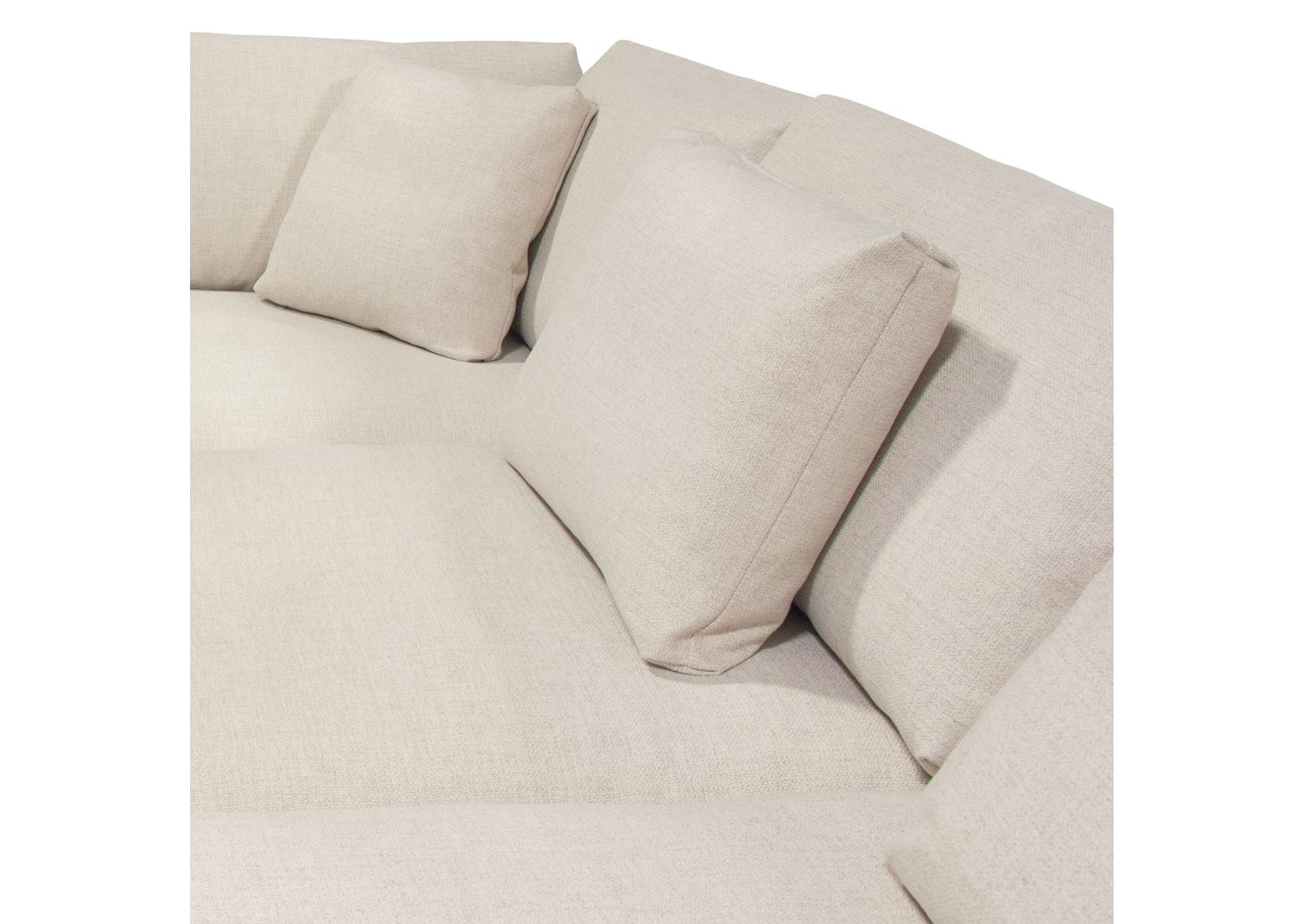 Arcadia 3pc Corner Sectional W/ Feather Down Seating In Cream Fabric image 4