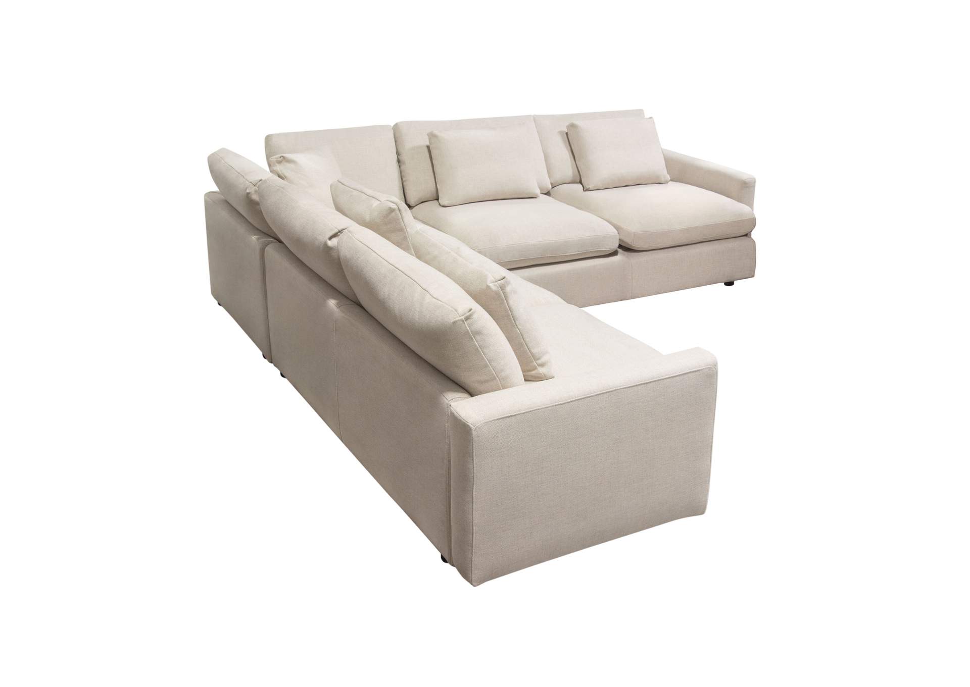 Arcadia 3pc Corner Sectional W/ Feather Down Seating In Cream Fabric image 5