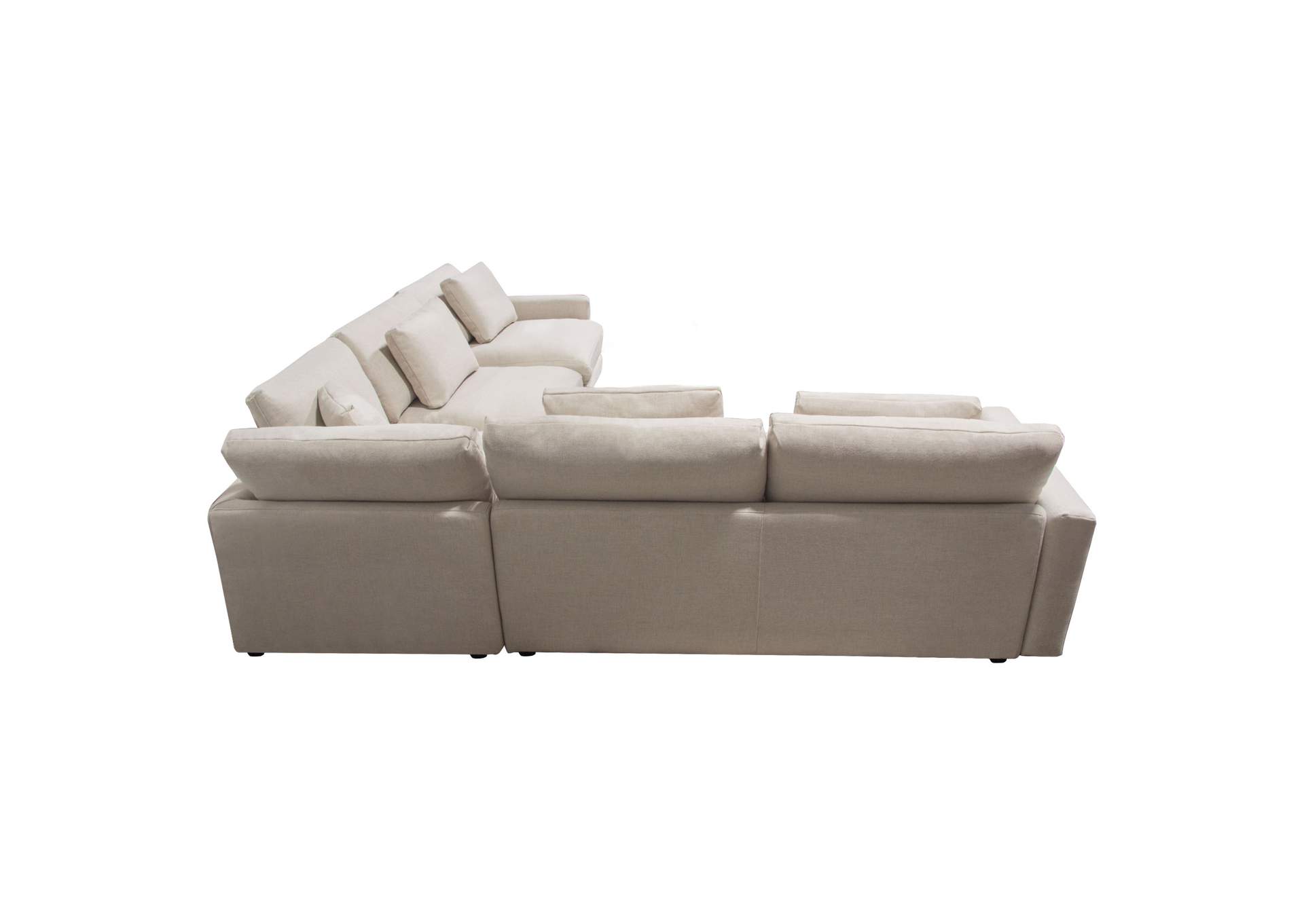 Arcadia 3pc Corner Sectional W/ Feather Down Seating In Cream Fabric image 7
