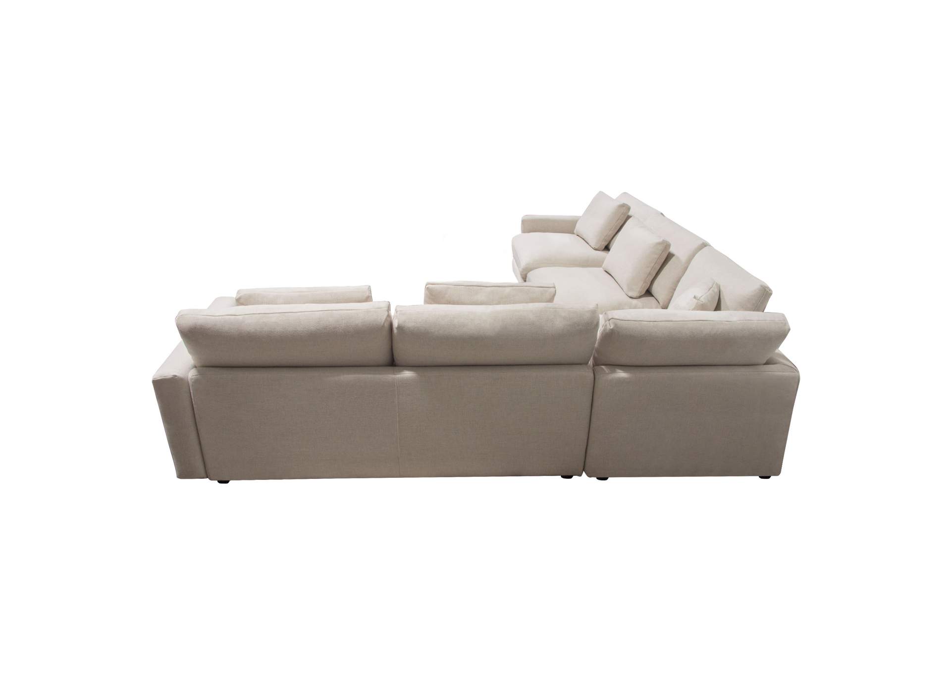 Arcadia 3pc Corner Sectional W/ Feather Down Seating In Cream Fabric image 8