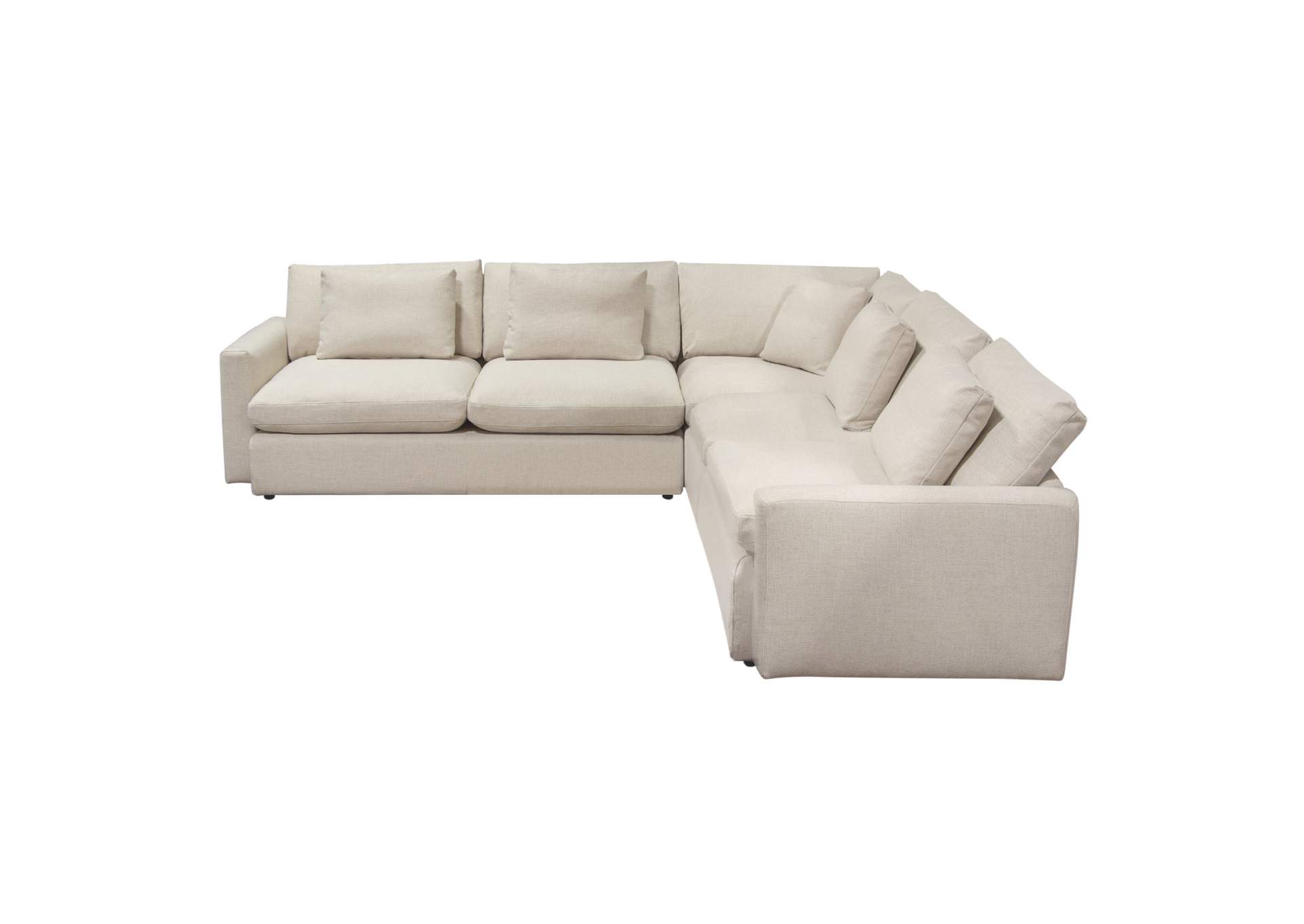 Arcadia 3pc Corner Sectional W/ Feather Down Seating In Cream Fabric image 9