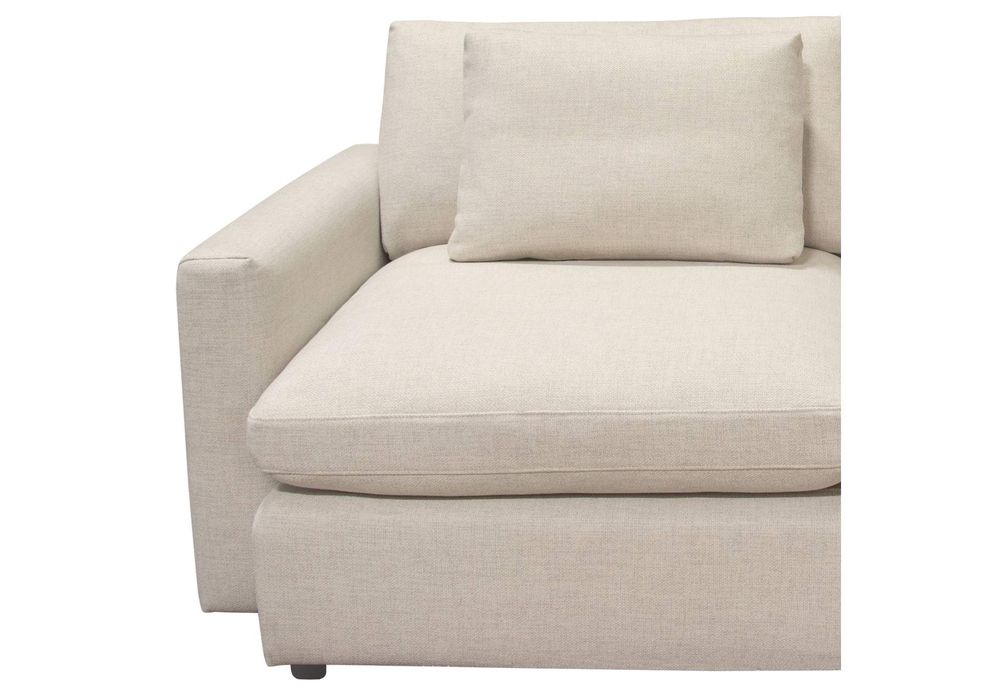Arcadia 3pc Corner Sectional W/ Feather Down Seating In Cream Fabric image 11