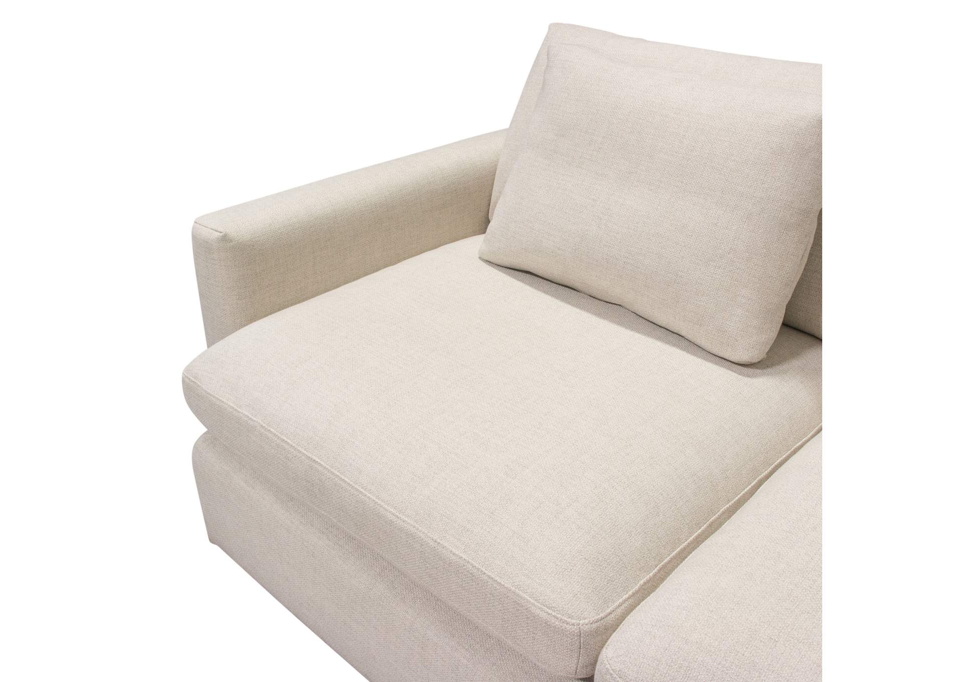 Arcadia 3pc Corner Sectional W/ Feather Down Seating In Cream Fabric image 12