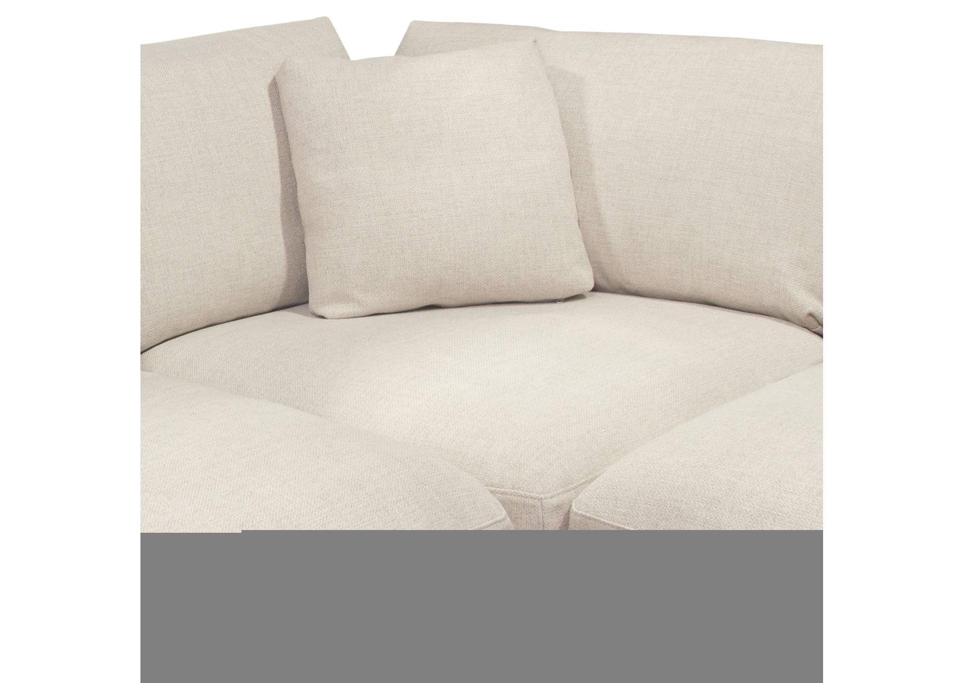 Arcadia 3pc Corner Sectional W/ Feather Down Seating In Cream Fabric image 14