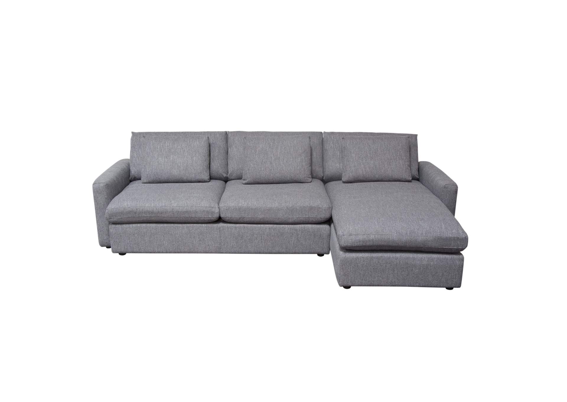 Arcadia 2pc Reversible Chaise Sectional W/ Feather Down Seating In Grey Fabric image 1