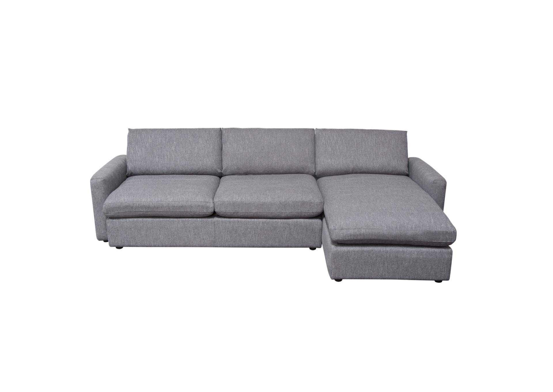 Arcadia 2pc Reversible Chaise Sectional W/ Feather Down Seating In Grey Fabric image 3