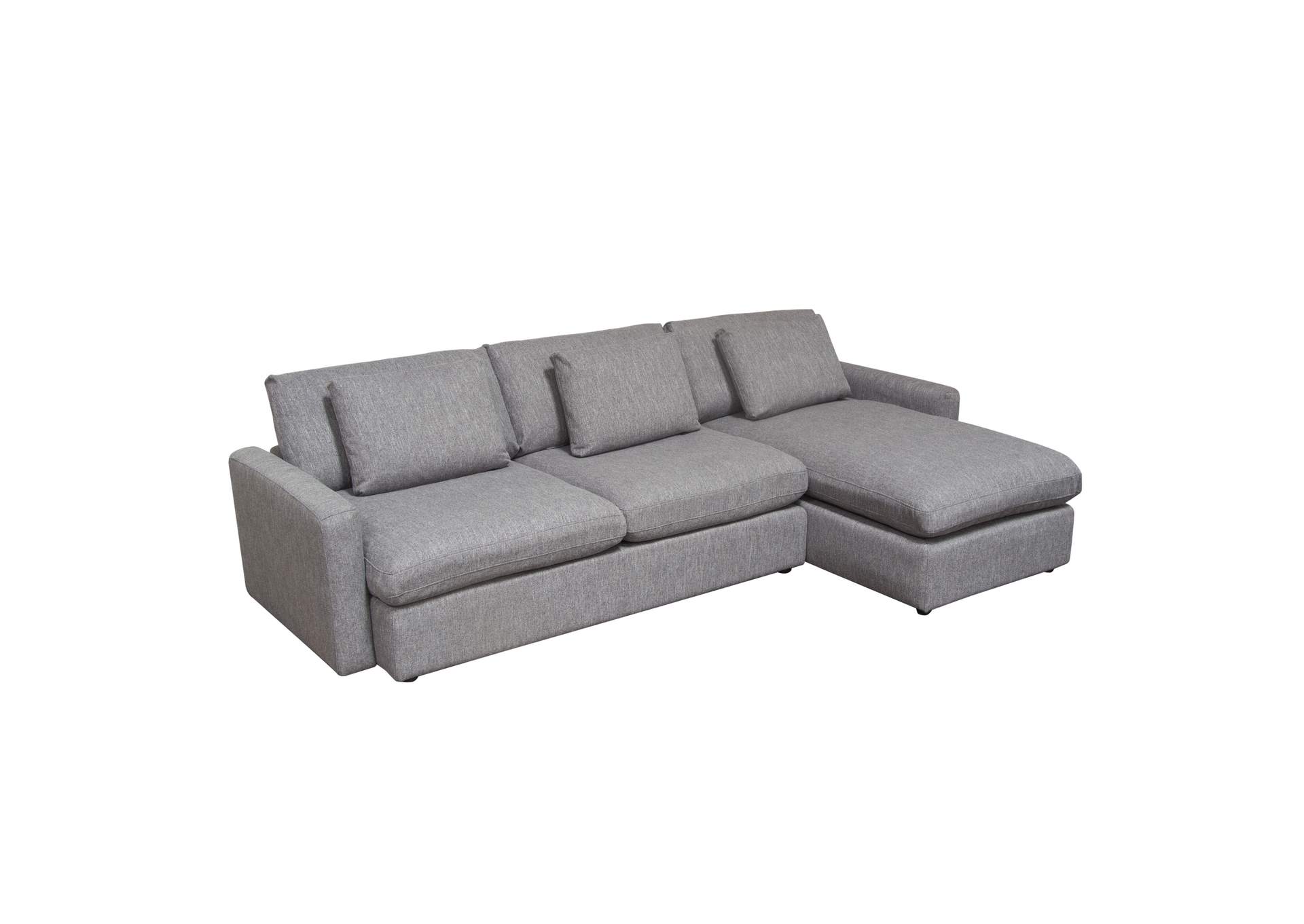 Arcadia 2pc Reversible Chaise Sectional W/ Feather Down Seating In Grey Fabric image 4