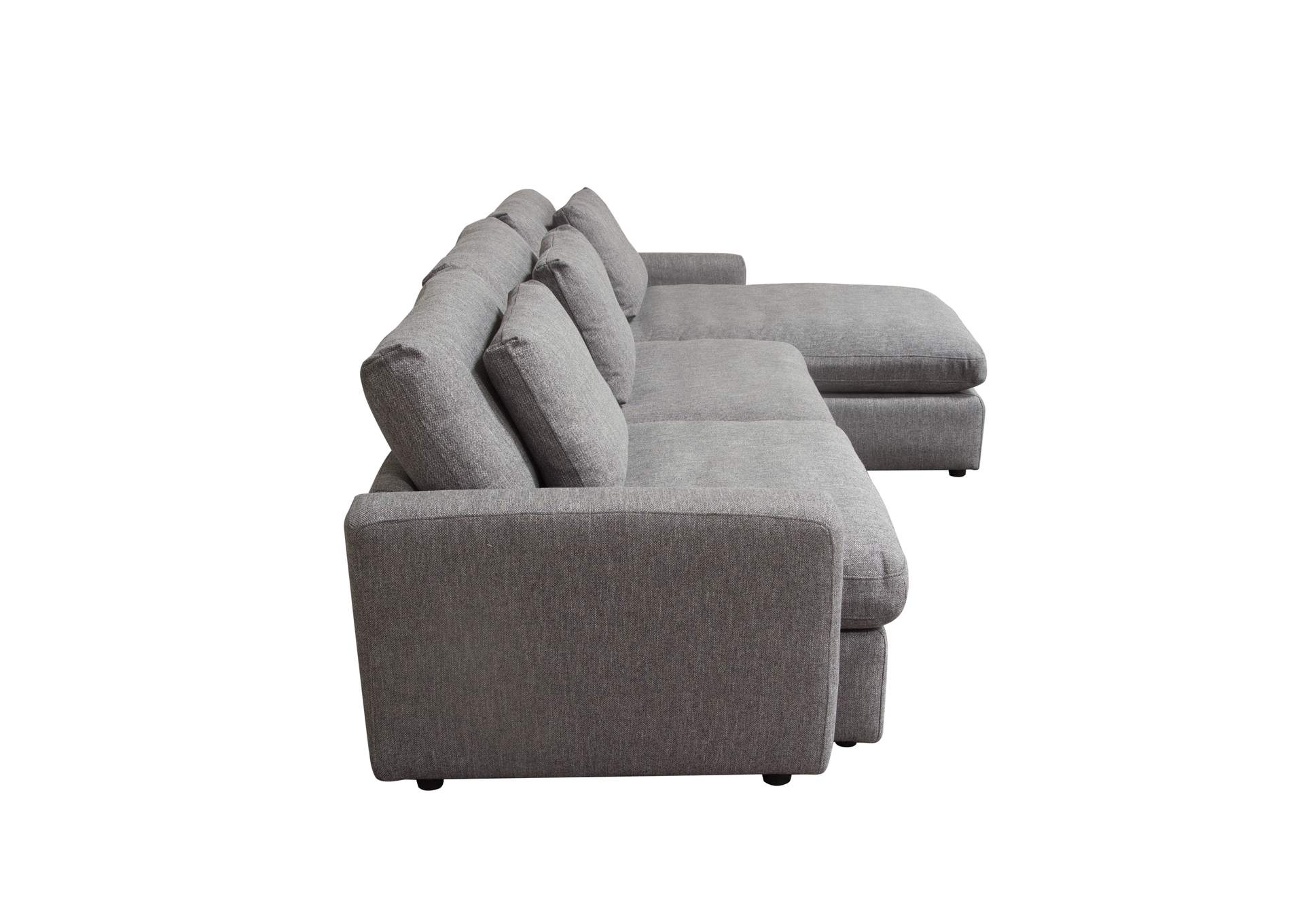Arcadia 2pc Reversible Chaise Sectional W/ Feather Down Seating In Grey Fabric image 7
