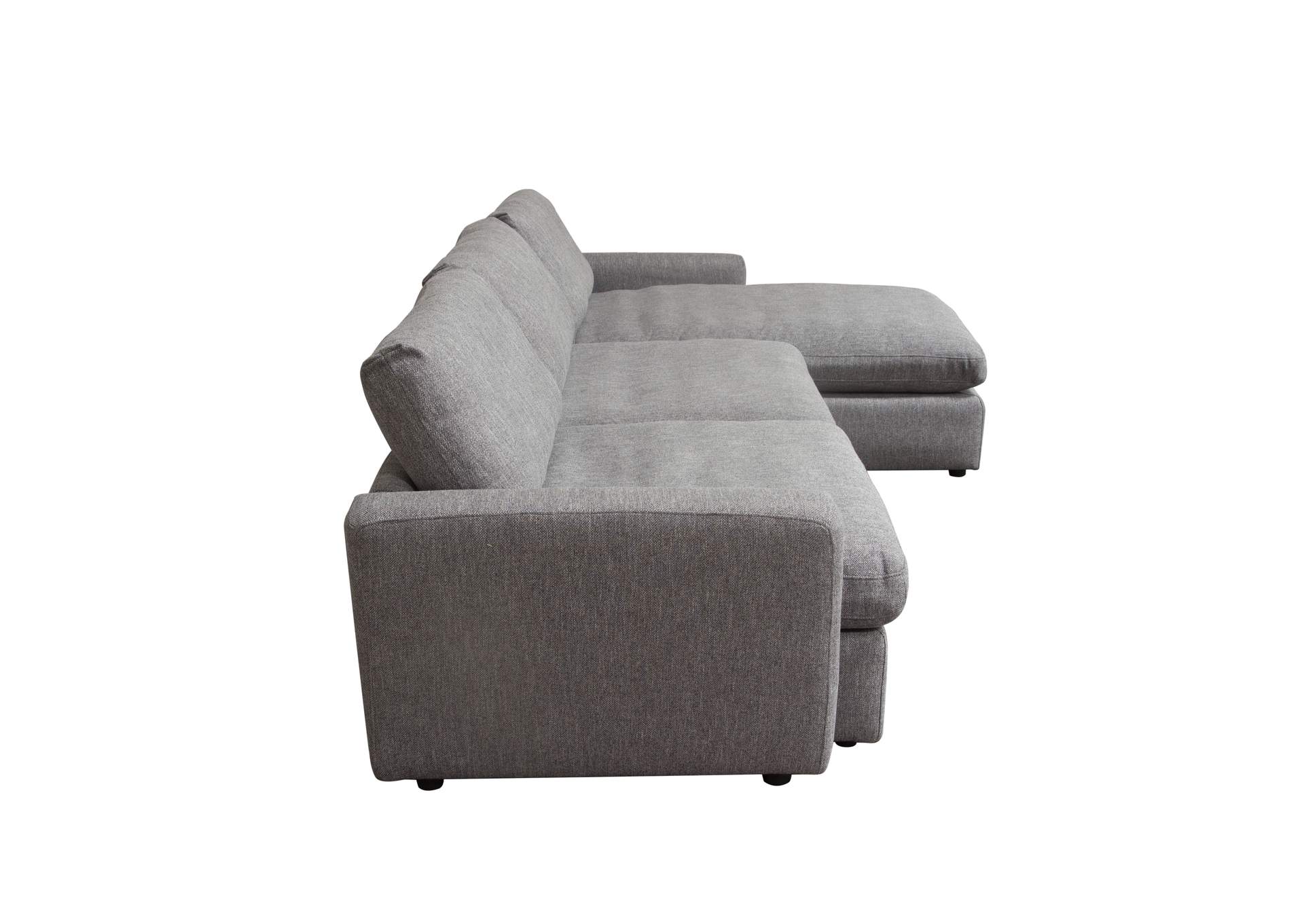 Arcadia 2pc Reversible Chaise Sectional W/ Feather Down Seating In Grey Fabric image 8