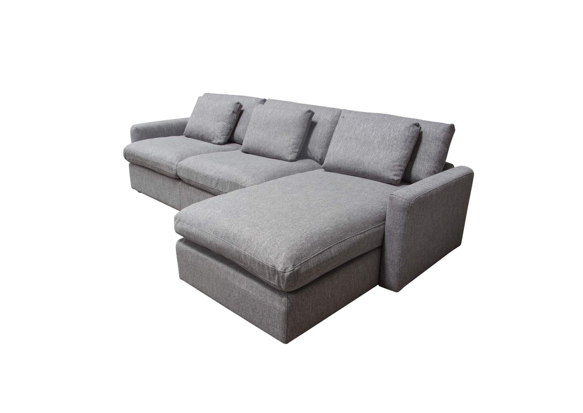 Arcadia 2pc Reversible Chaise Sectional W/ Feather Down Seating In Grey Fabric image 12