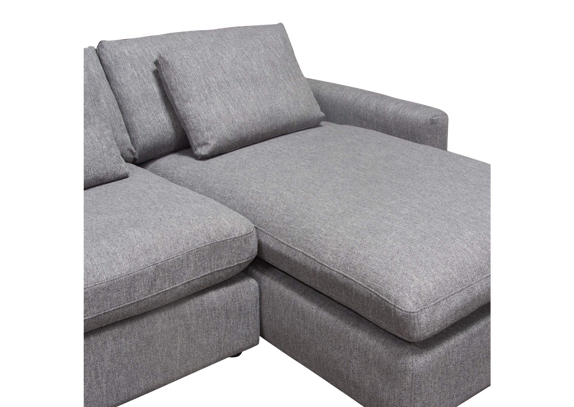 Arcadia 2pc Reversible Chaise Sectional W/ Feather Down Seating In Grey Fabric image 14
