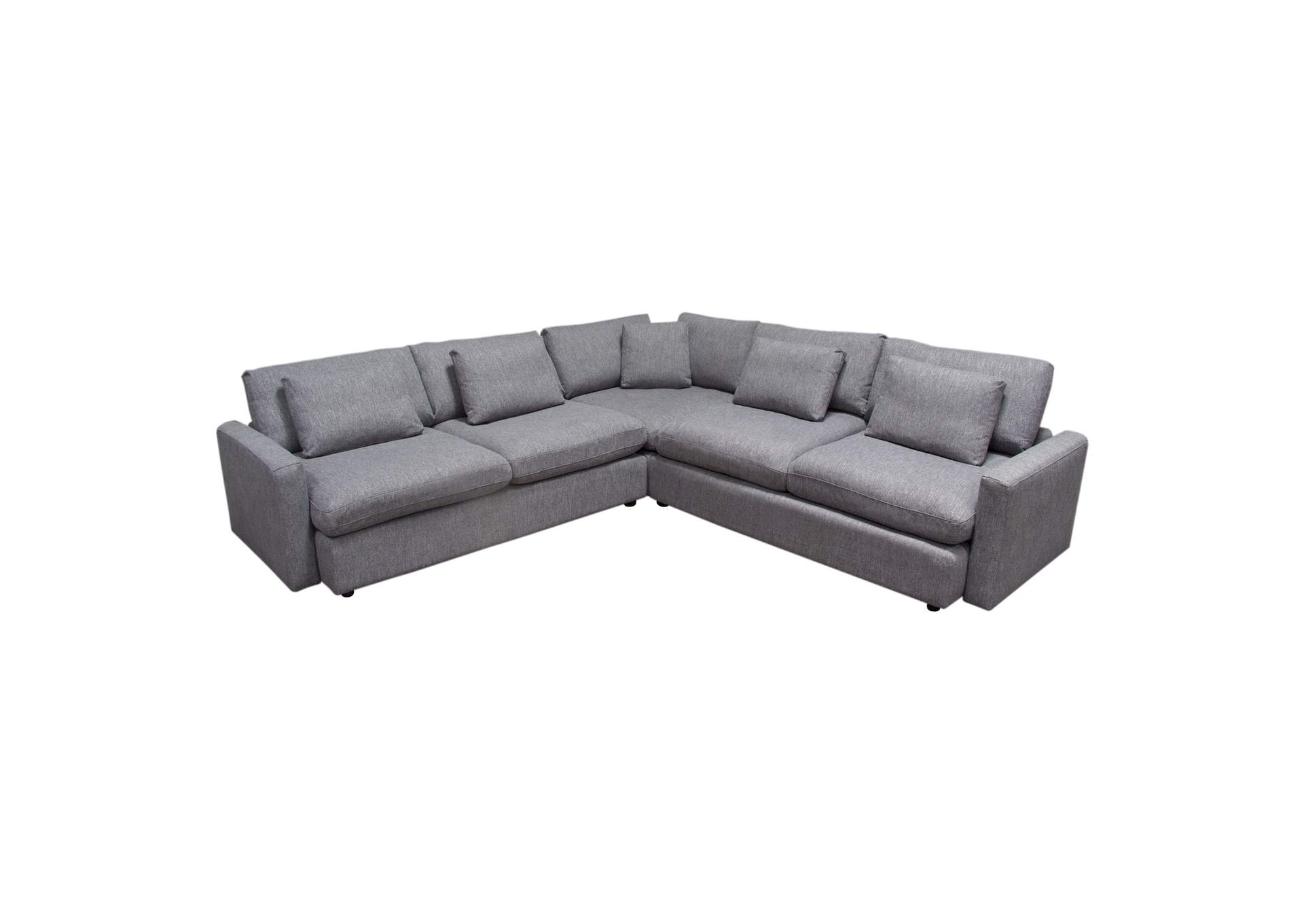 Arcadia 3pc Corner Sectional W/ Feather Down Seating In Grey Fabric image 1