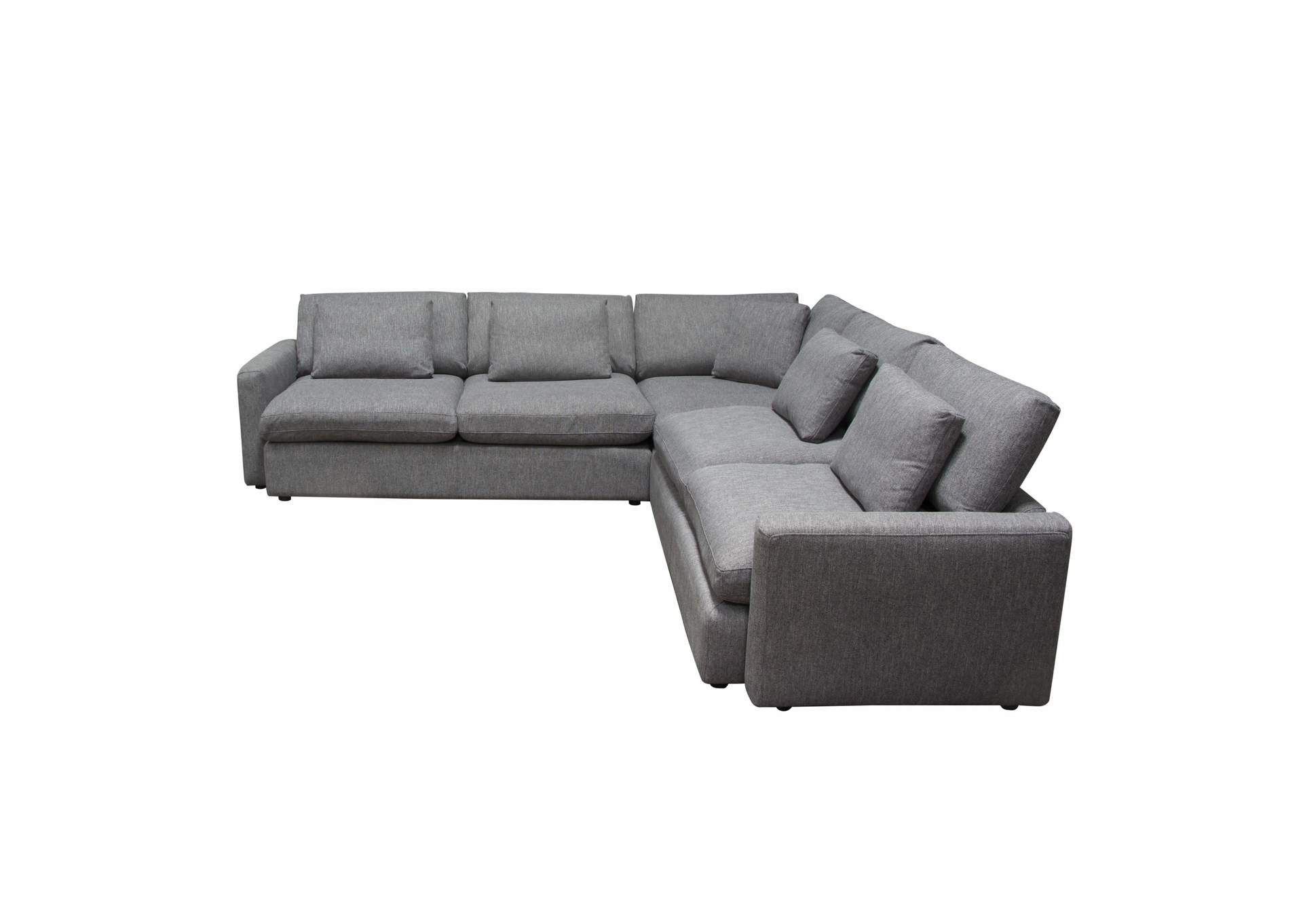 Arcadia 3pc Corner Sectional W/ Feather Down Seating In Grey Fabric image 3